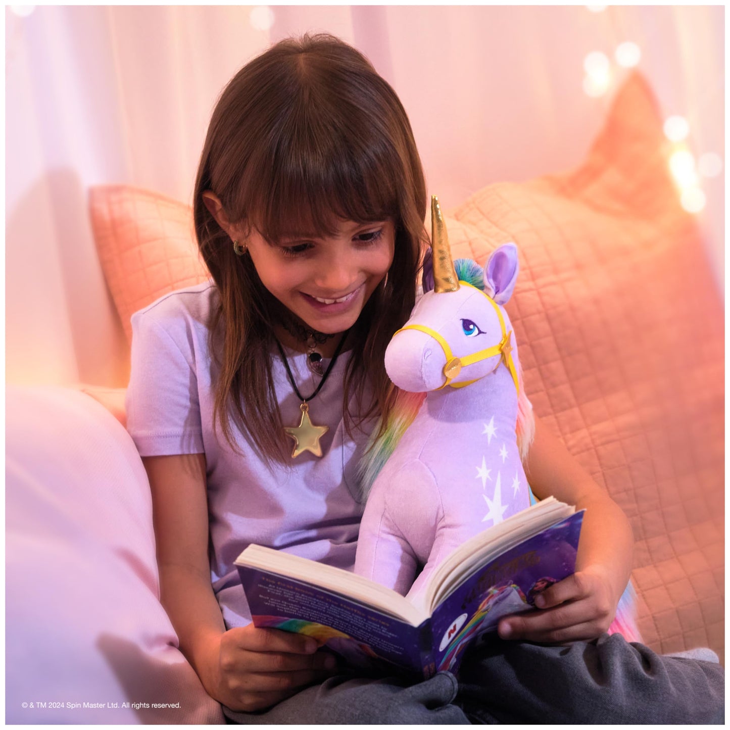 Unicorn Academy Official Wildstar Plush Toy, Unicorn Stuffed Animal, Unicorn Toys for Girls Ages 1 & Up, Purple, 15”