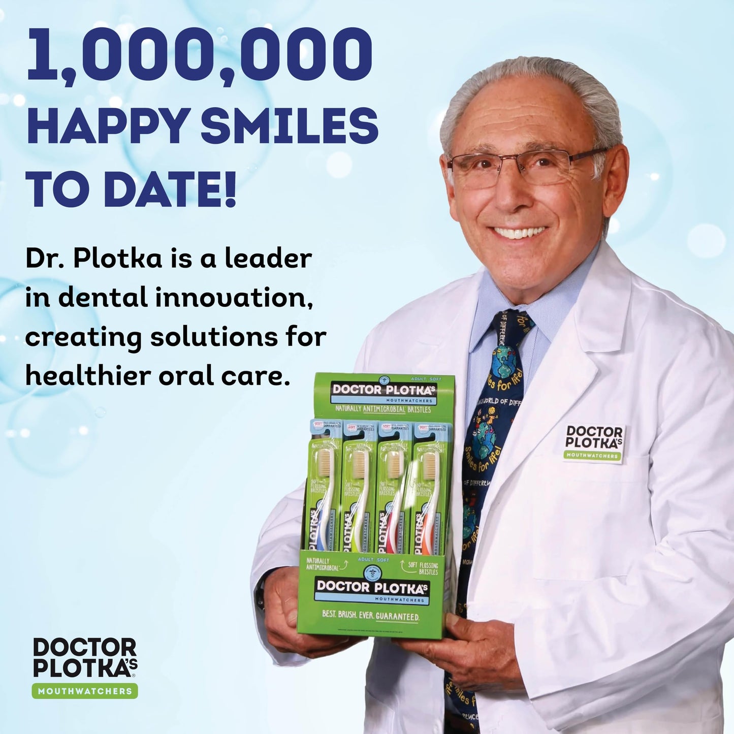 MOUTHWATCHERS Soft Flossing Toothbrushes, 8 Pack Manual Toothbrush for Adults, Ultra Clean Toothbrush, Good for Sensitive Teeth and Gums, by Dr. Plotka's, Multicolor