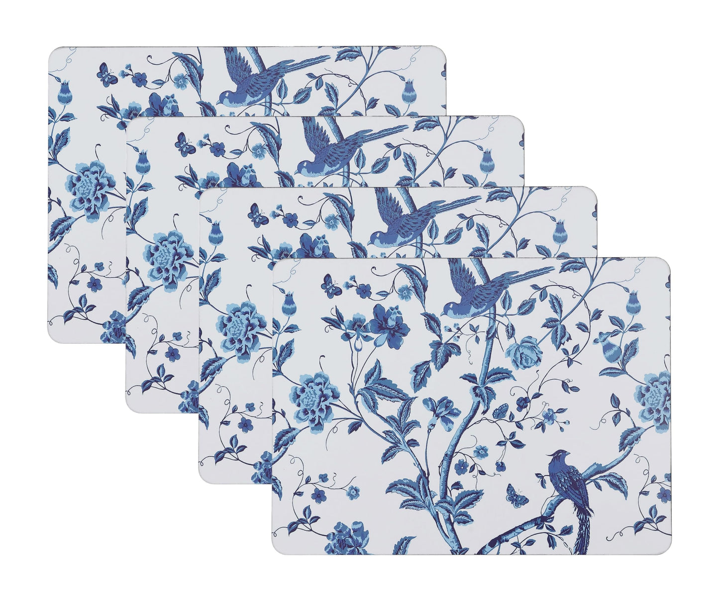Laura Ashley Cork Placemats 16 x 12-inch for Kitchen and Dining Tables, Heat Resistant, Durable, Easy Clean, Set of 4, Summer Palace
