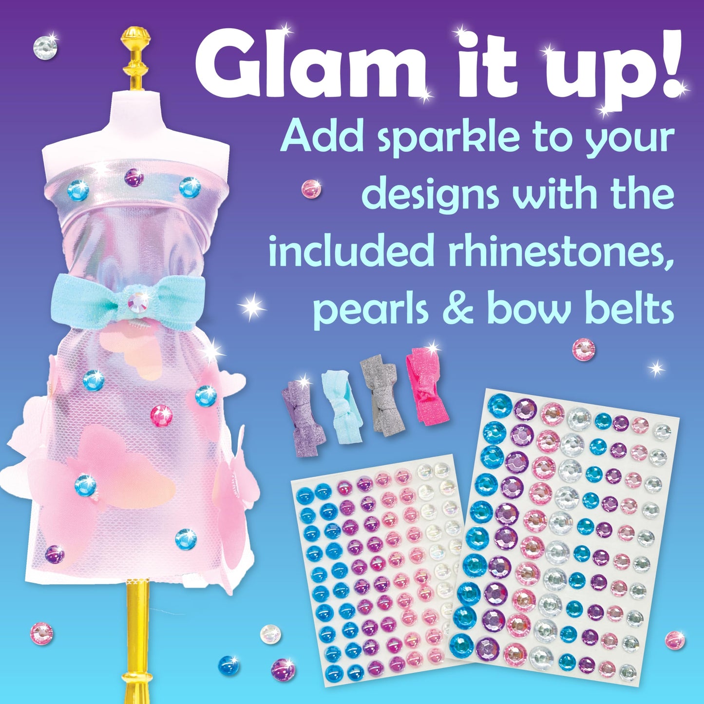 Creativity for Kids Designed by You Glam Studio: Girls' Fashion Designer Craft Kit for Ages 6-8, DIY Arts and Crafts for Kids, Birthday Gifts for Girls, Girl Toys