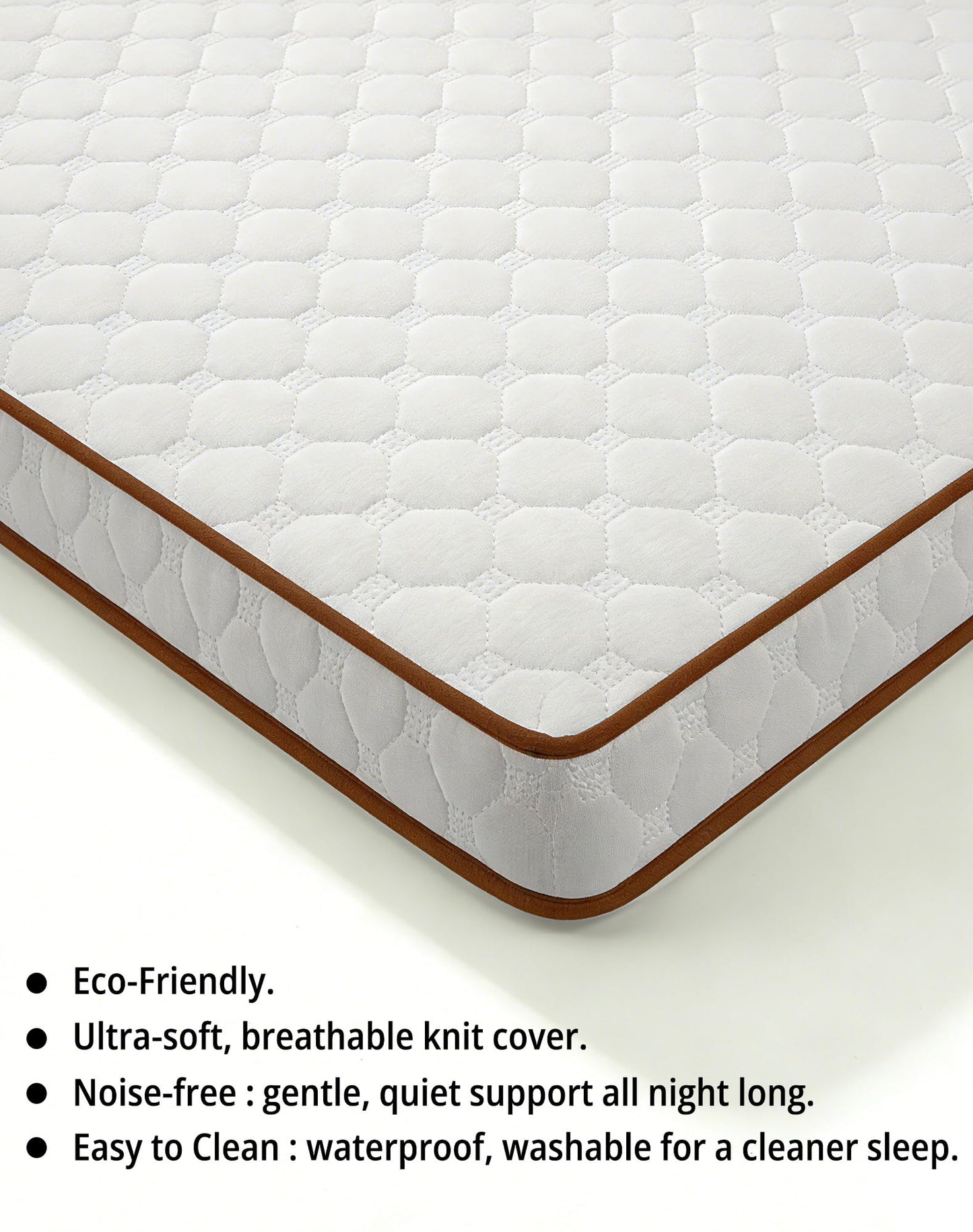 Pack and Play Mattress Pad, 38"x26" Playpen Mattress for Graco Pack n Play, Baby Trend, Pamo Babe Playard, 1.5" Thick, Breathable Washable Cover, No Gap 3D Piped Edge, White