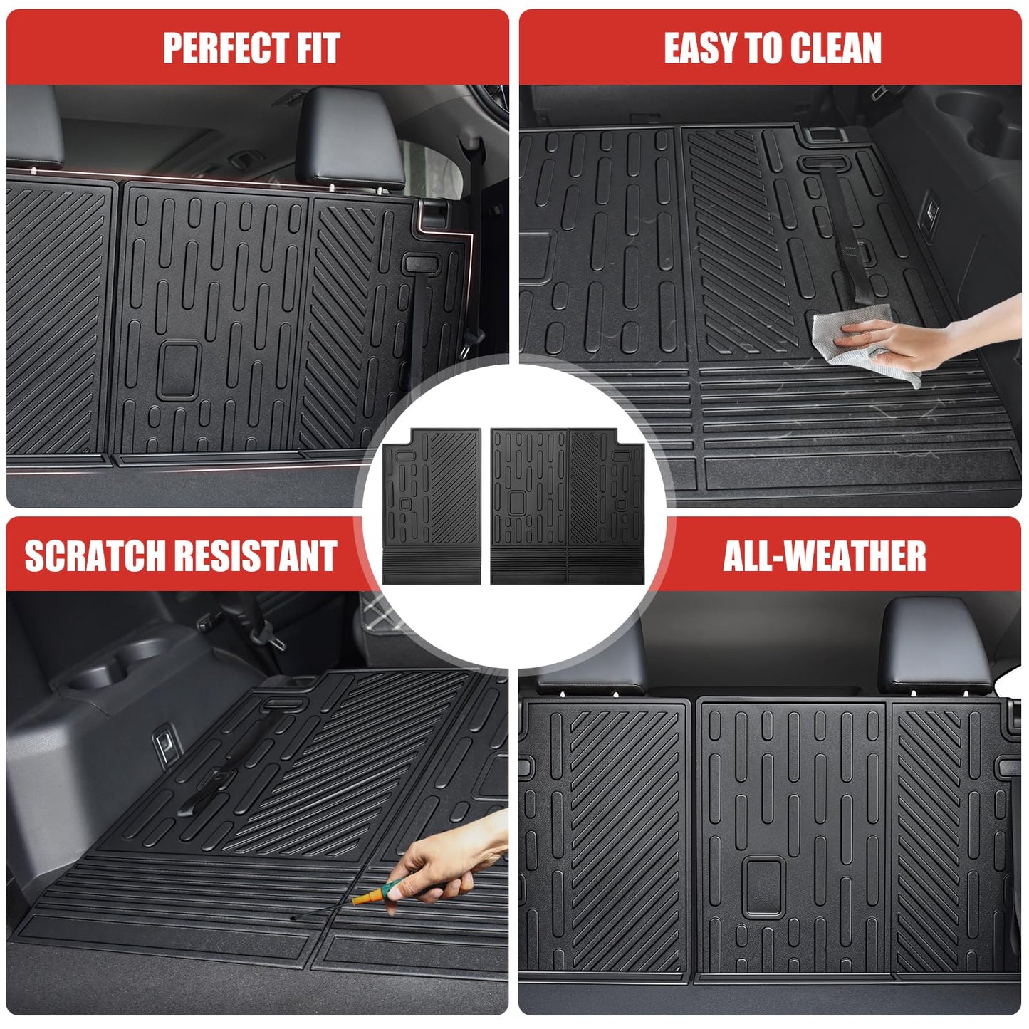 Utiiy Cargo Mat Fit for 2020-2025 Toyota Highlander&Grand Highlander 3rd Row Backrest Mat TPE Trunk Liner All Weather Seats Back Protector for Highlander/Grand Highlander Accessories(Backrest Liner)