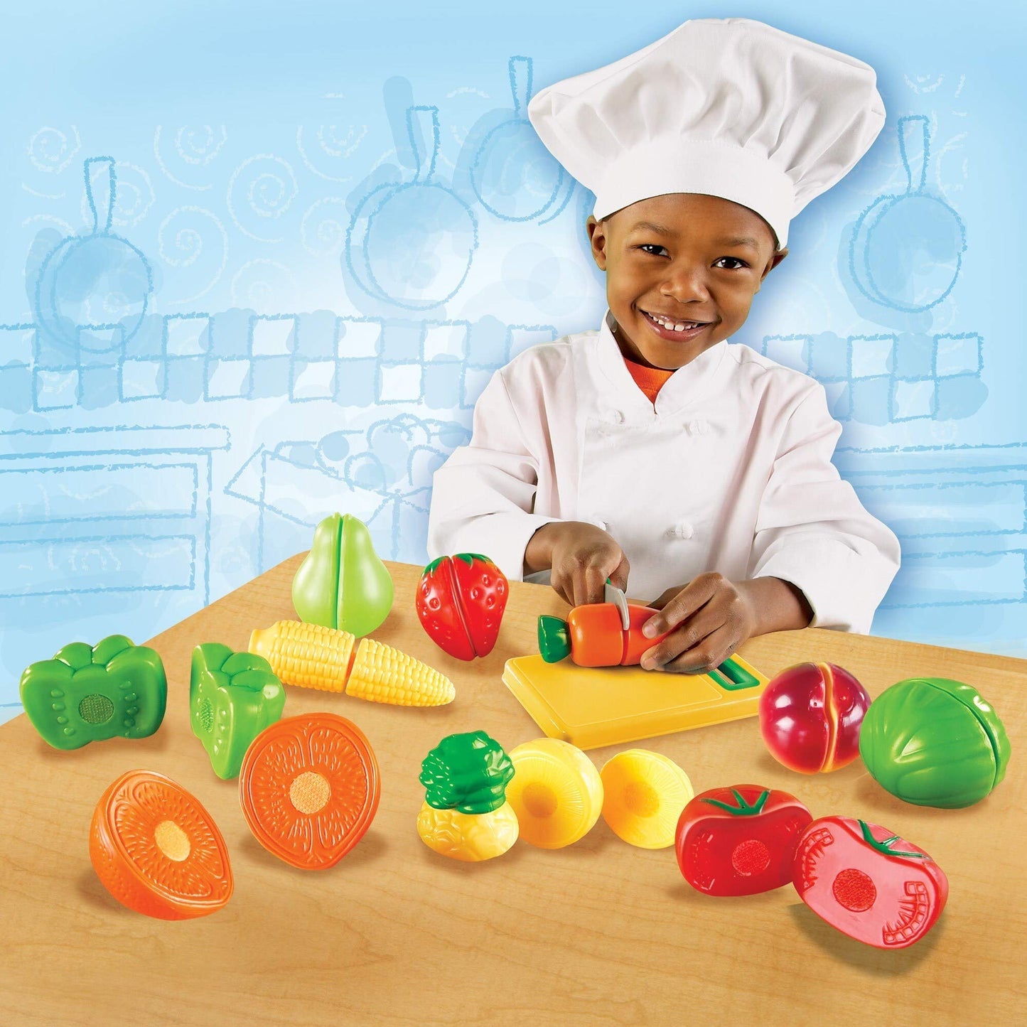 Learning Resources LER7287 Pretend & Play Sliceable Fruits & Veggies, LER7287