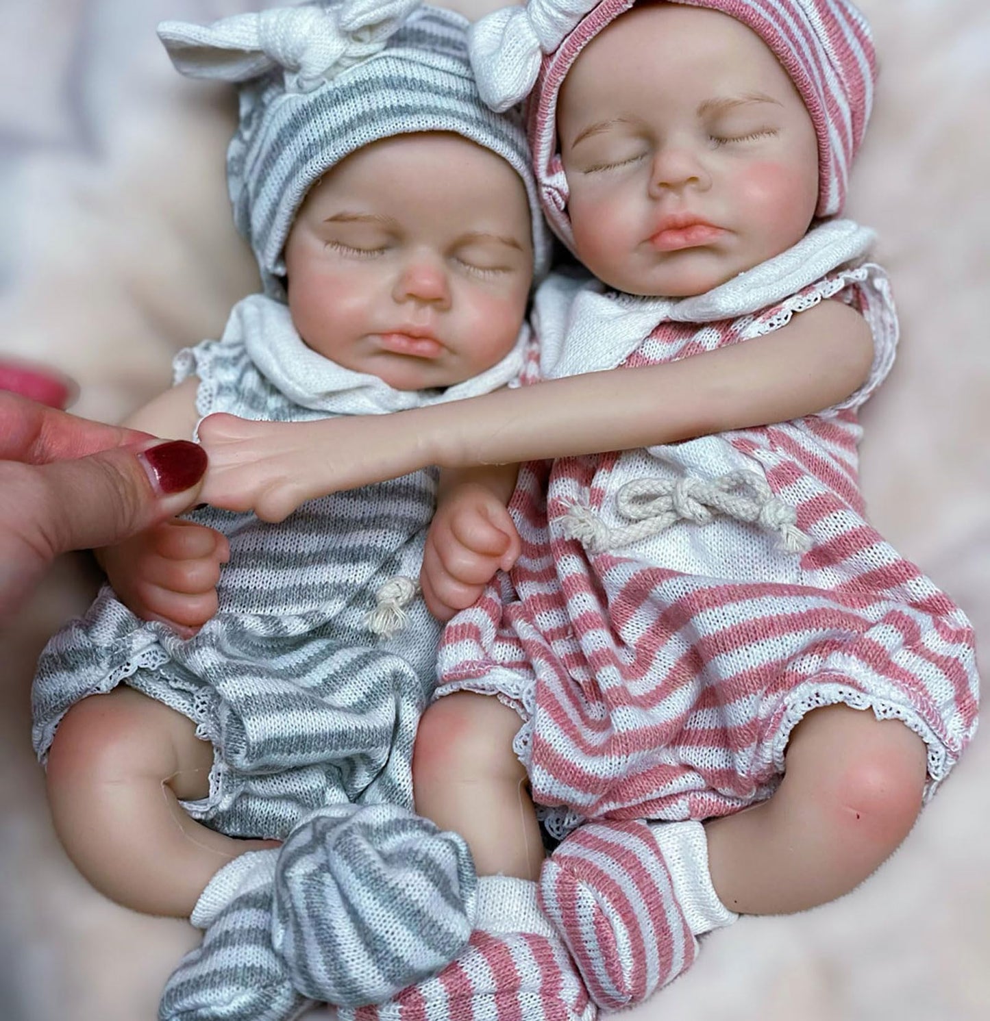 Abenduot 13inch Can Open Mouth Full Body Silicone Baby Doll Realistic Soft Silicone Newborn Girl Dolls Anatomically Correct - Loulou