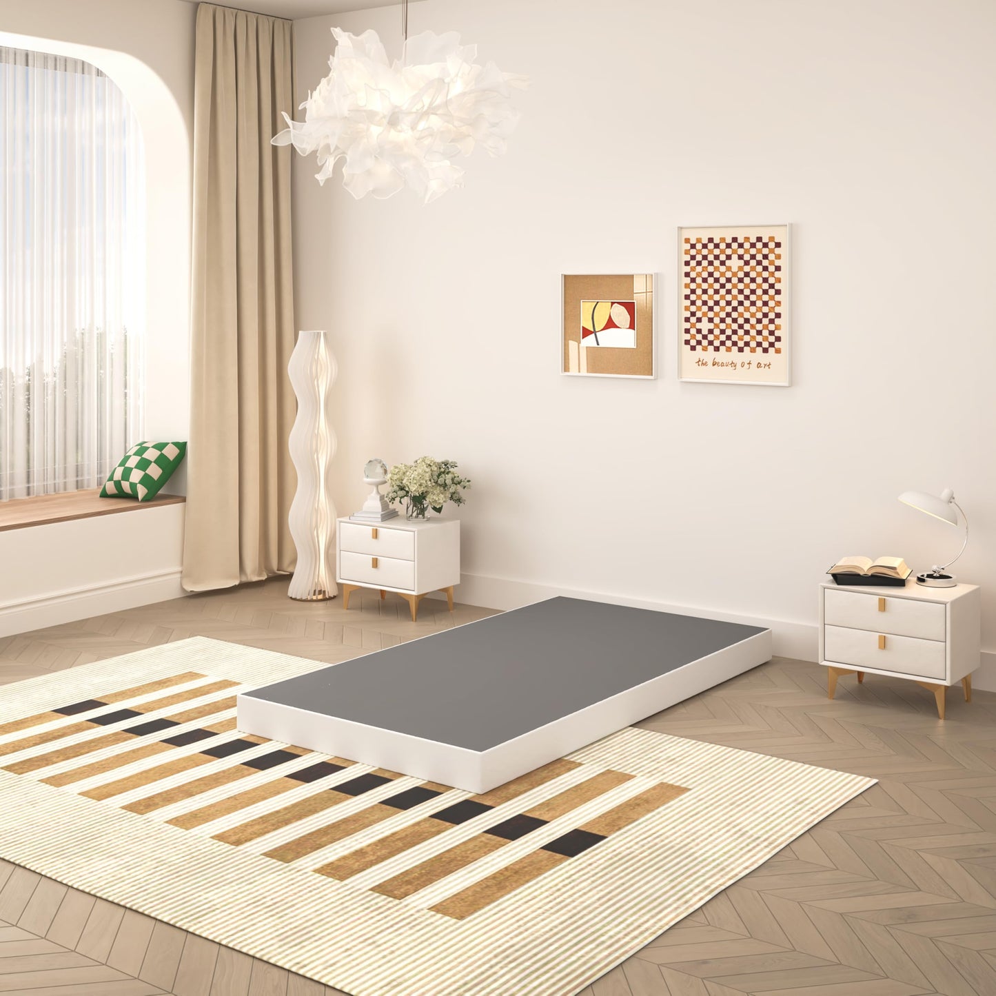 TROZULER 5 Inch Twin Box Spring, Heavy Duty Metal Mattress Foundation, 2500 lbs Capacity, Low Profile, Noise-Free, Easy Assembly with Fabric Cover