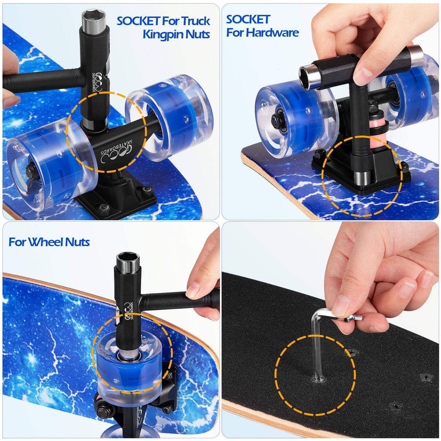 GIEEU Skateboards with Colorful Flashing Wheels for Beginners,Kids,Teens,Adults,31 x 8 Inch Complete Standard Skate Boards 9 Layer Canadian Maple Deck Concave Skateboard