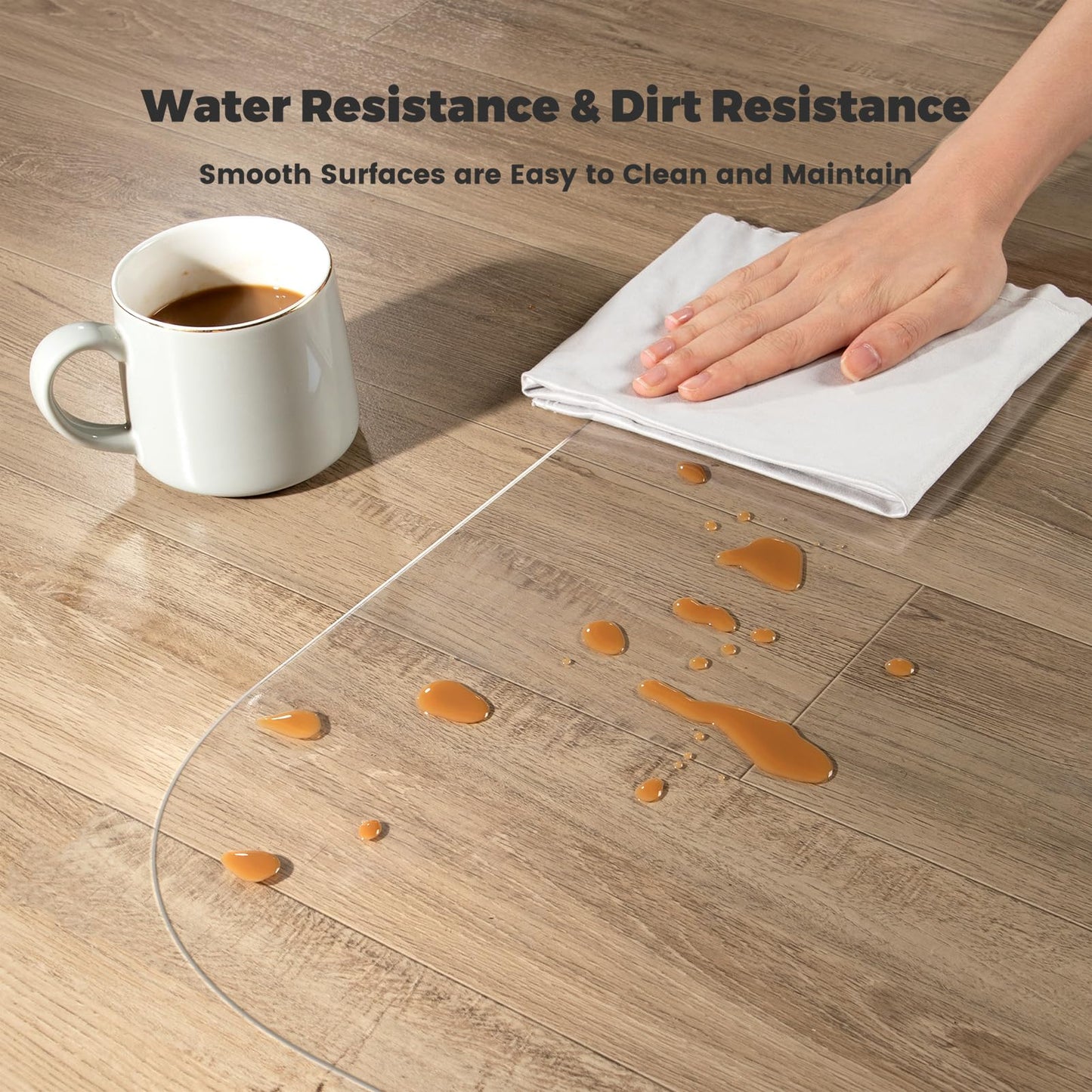 Yecaye Office Chair Mat for Hardwood Floor, Clear Computer Desk Chair Mat, PVC Heavy Duty Floor Protector for Rolling Chairs, 1.7mm Thick Chair Mat (Transparent, 46" x 60" x0.07'')