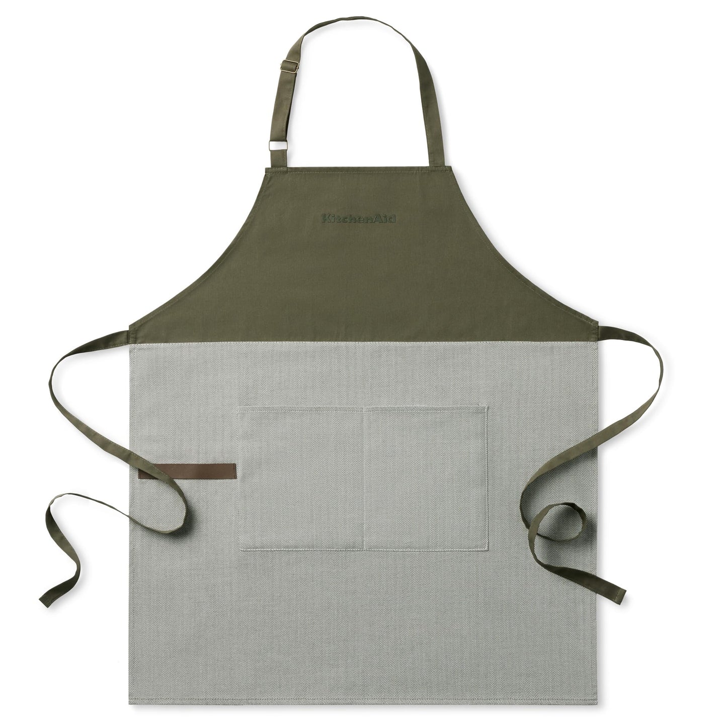 KitchenAid® Evergreen Design Series Herringbone Apron, 100% Cotton, Adjustable Straps, Deep Forest Green, 32"x28"