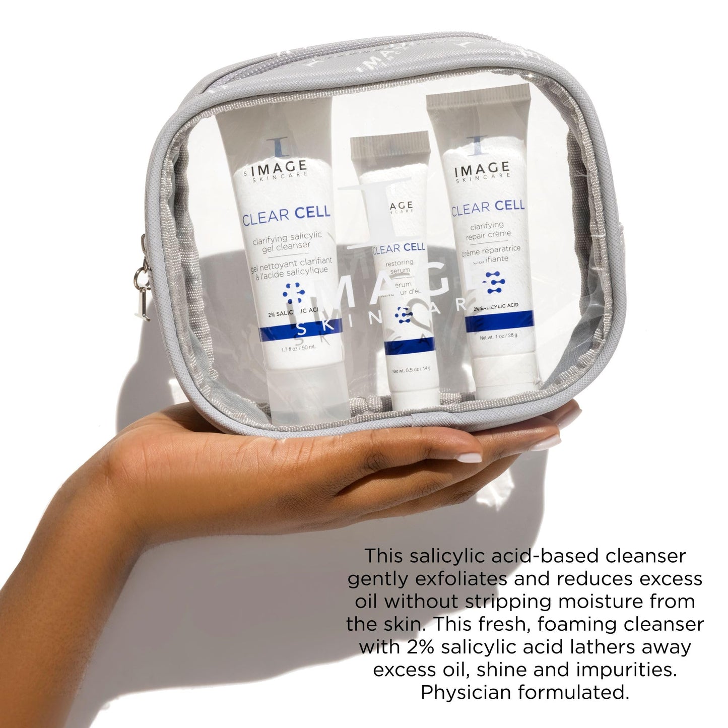 IMAGE Skincare, Clear Cell 3-Step Introductory Regimen Set for Clear Pores and Healthy Looking Skin, Holiday Ltd. Edition, White, 3.2 Ounce