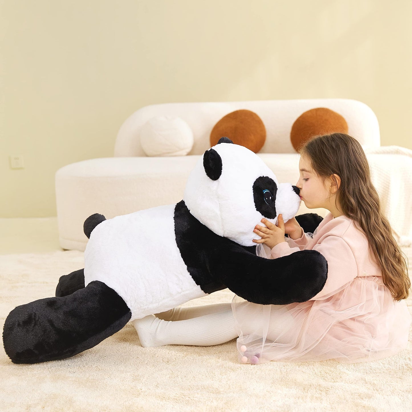 IKASA Giant Panda Stuffed Animal Plush Toy,Large Cute Jumbo Soft Toys,Huge Big Plushy Fluffy Fat Overd Plushie,Gifts for Kids Girls Boys Girlfriend Children (30 inches, Black and White)