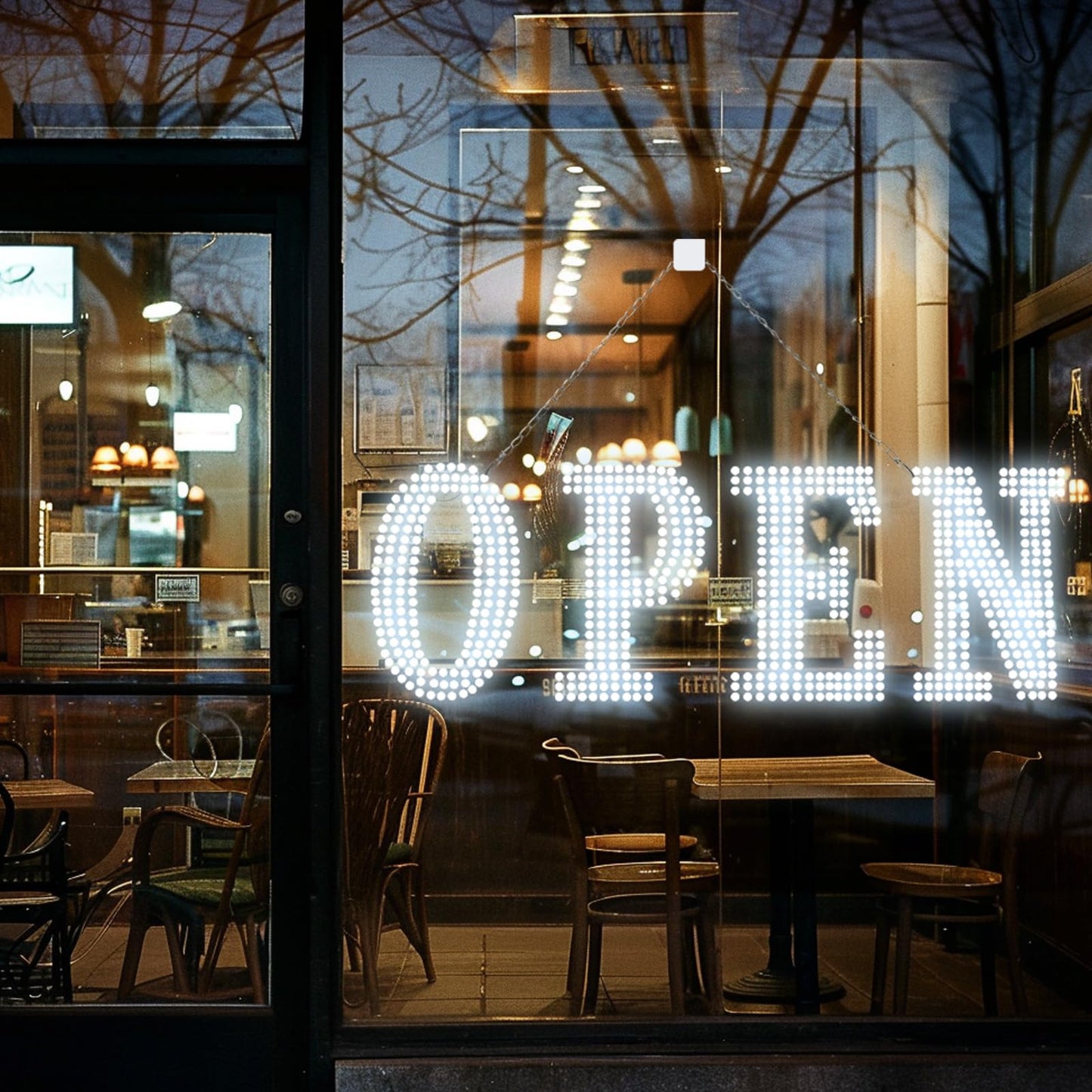 Flashing LED Open Signs for Business, 40" x 14" Super Bright Light Up Open Sign with Remote, Flashing with 14 Scene Modes for Hanging Behind Storefront Windows