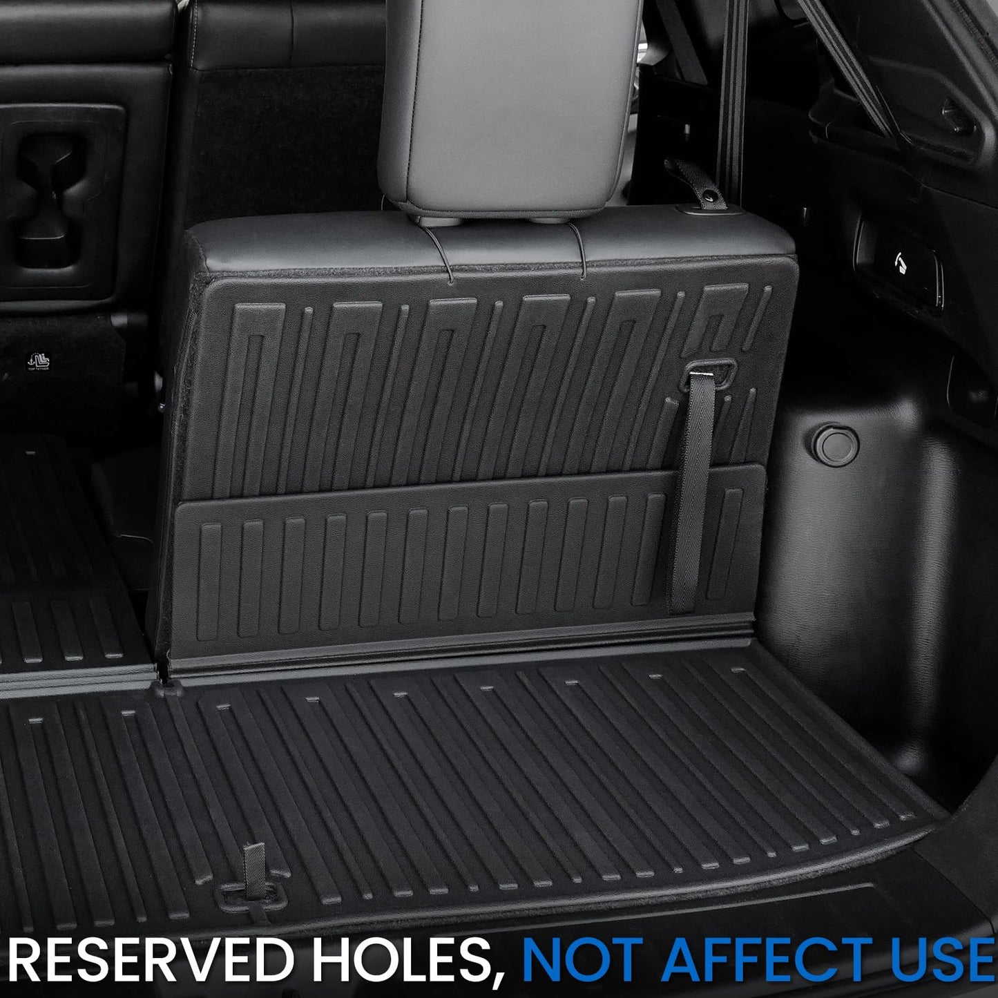 JOULARISE Cargo Liner Backrest Mats for 2022-2025 2026 Mitsubishi Outlander (Not Fit Sport or PHEV), All Weather TPE Cargo Trunk Mat Seat Back Protectors Accessories(Cargo Mat+3rd Row Backrest Mats)