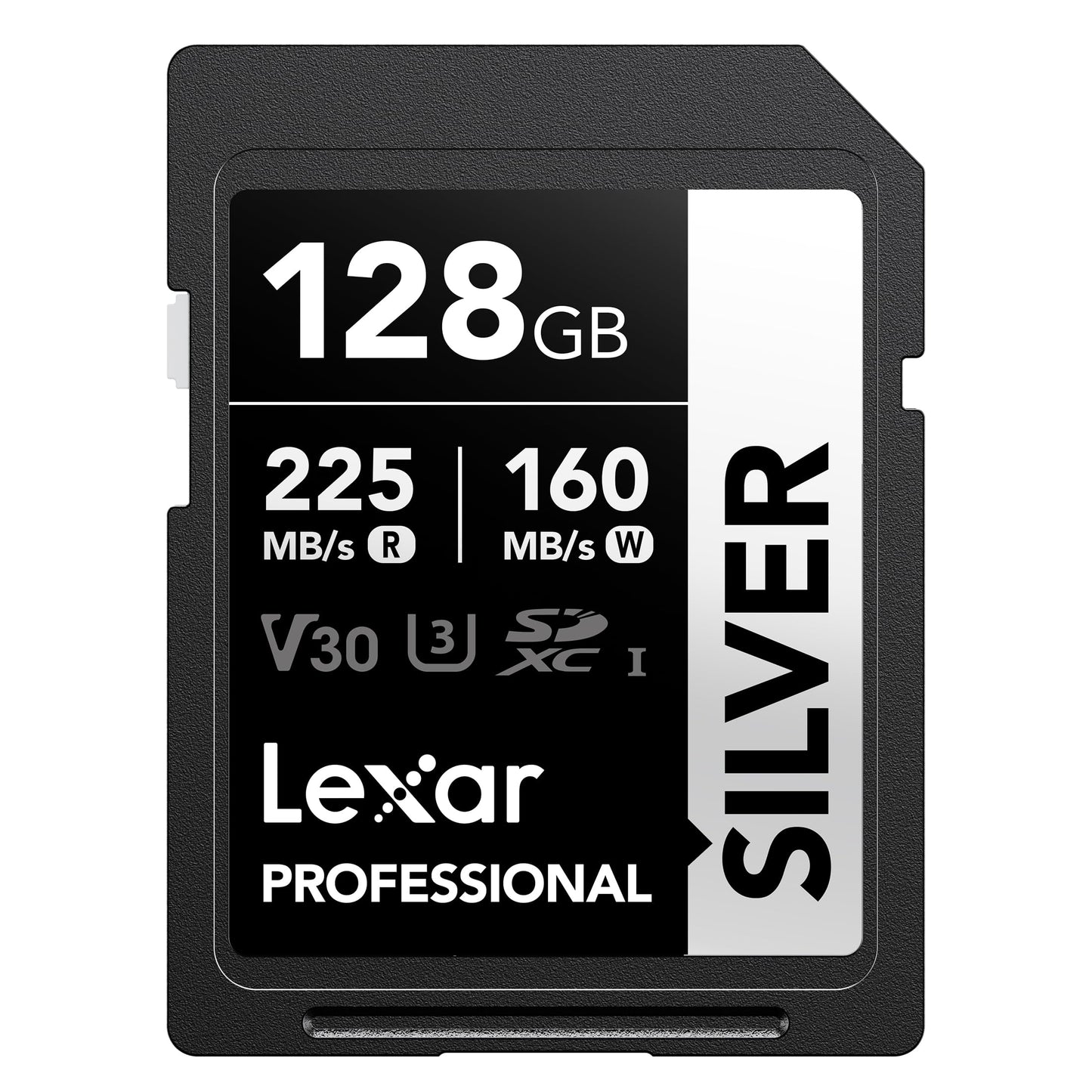 Lexar 128GB Professional Silver SD Card, UHS-I, C10, U3, V30, 4K, Up to 225/160 MB/s SDXC Memory Card, for Professional Photographer, Videographer, Enthusiast (LSDSILV128G-BNNNU)