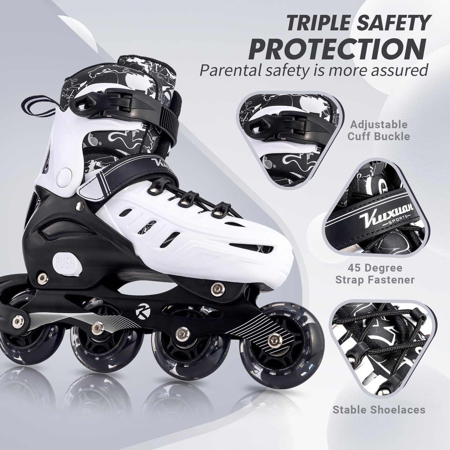 Inline Skates for Kids Adjustable Fun Illuminating Skates Girls Boys Ages 8-12 Patines para Niños Niñas Outdoor