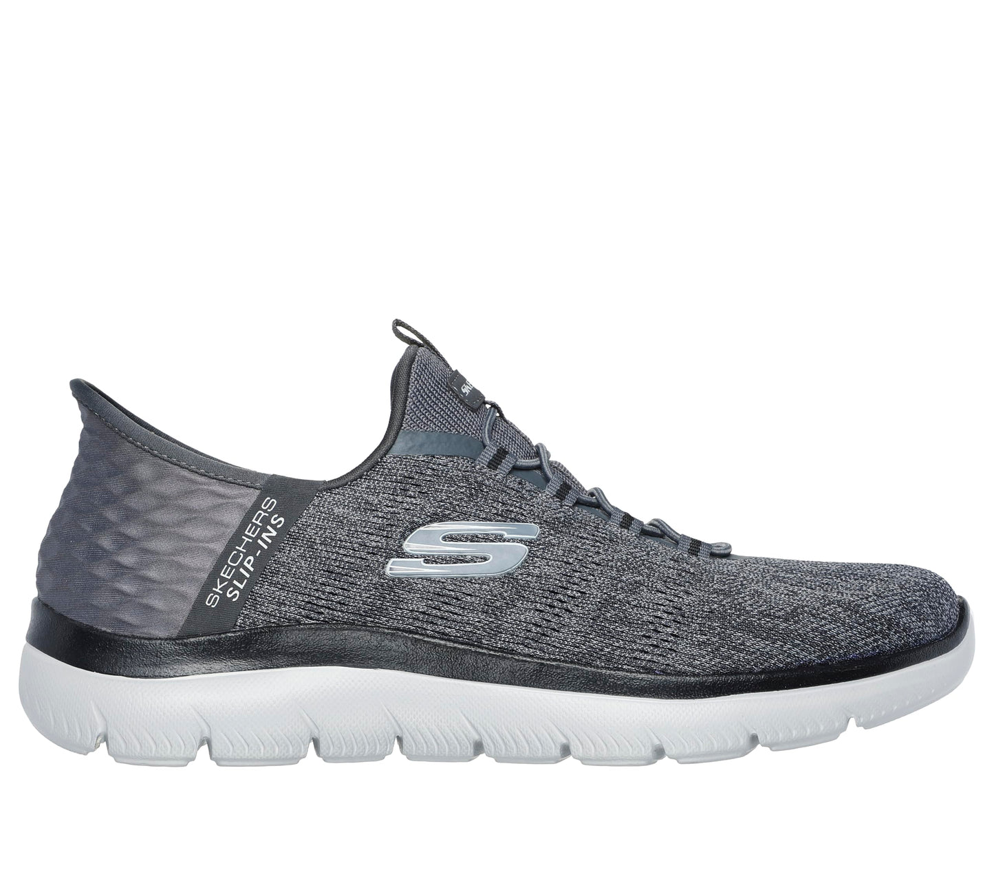 Skechers Men's Summits Key Pace Hands Free Slip-in Sneaker,Charcoal/Black,9.5