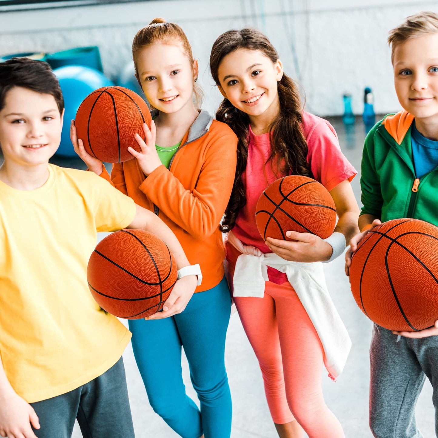 Vinsot 8 Pack Mini Rubber Basketballs Set 7 Inch Mini Hoop Basket Ball with Air Pump for Beginner Basketball Arcade Games Indoor Outdoor Pool Party Favors(Orange)