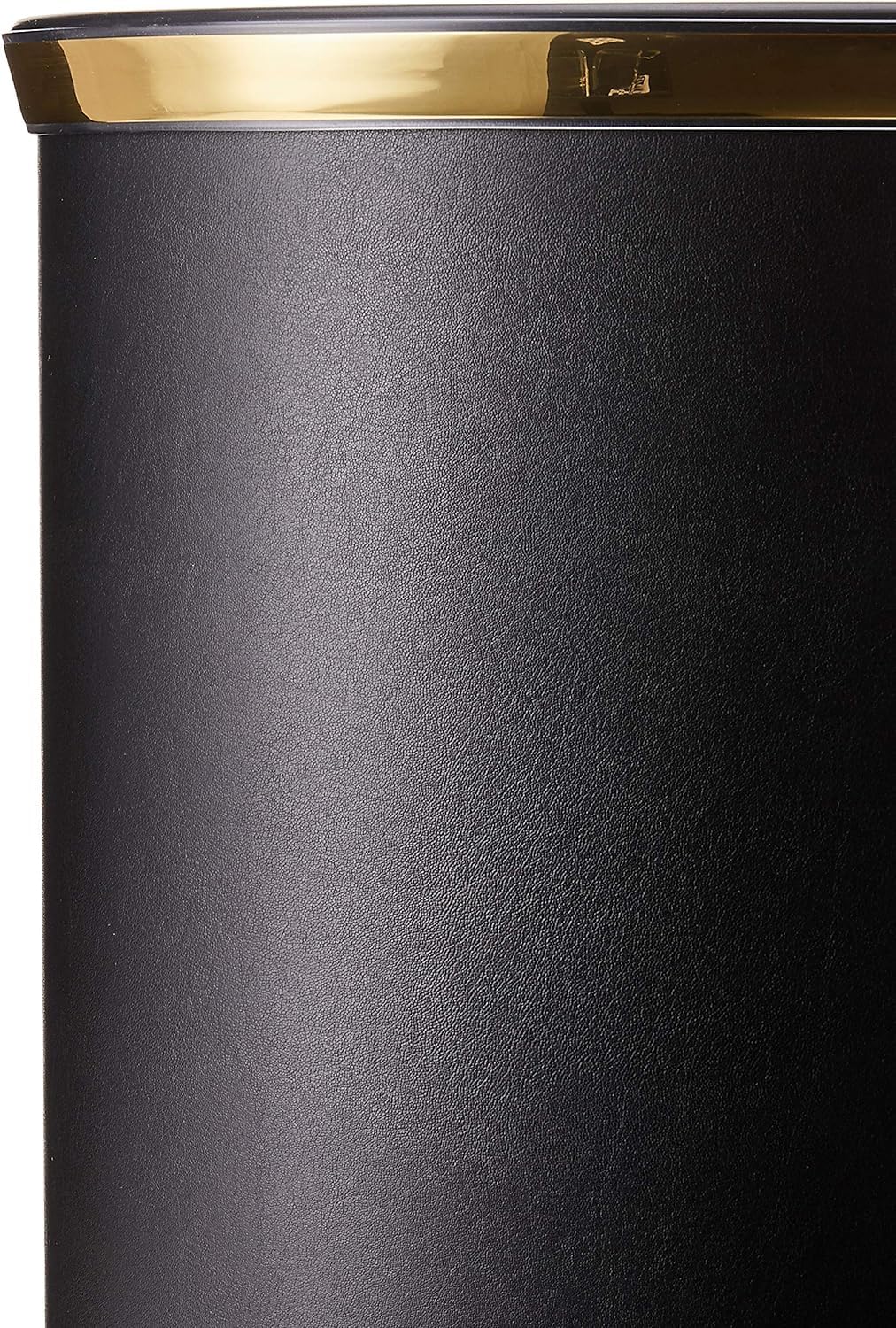 Kraftware Sophisticates Oval Wastebasket with Plastic Liner, Adding Classic Style to The Bathroom and All Other Rooms in The Home or Office, 13 Quart Capacity, Black with Gold Trim
