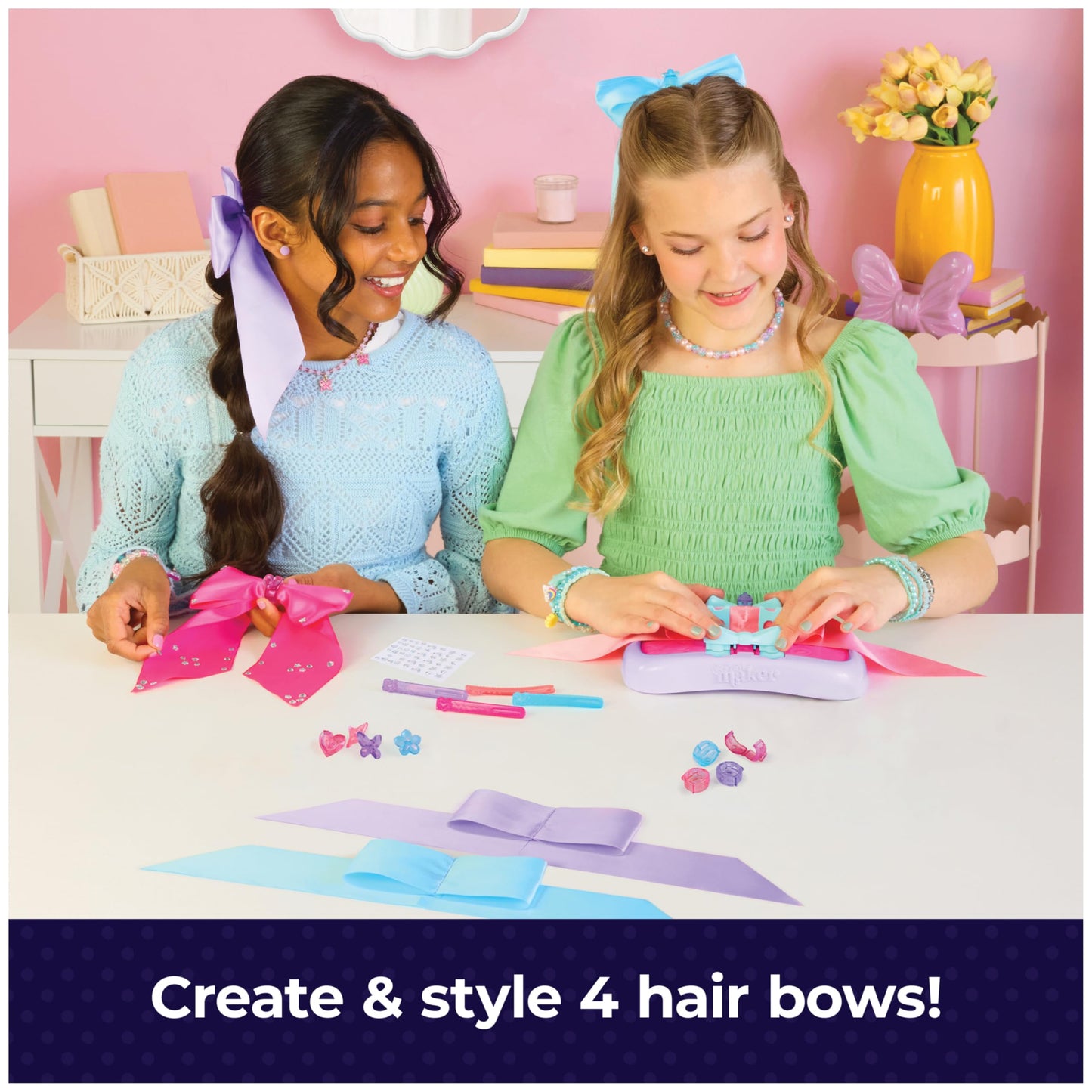 Cool Maker, Hair Styl’d Bow Maker, Make & Remake 4 Bows, Hair Accessories Arts and Crafts Kit, Kids Toys for Girls Ages 6 and up