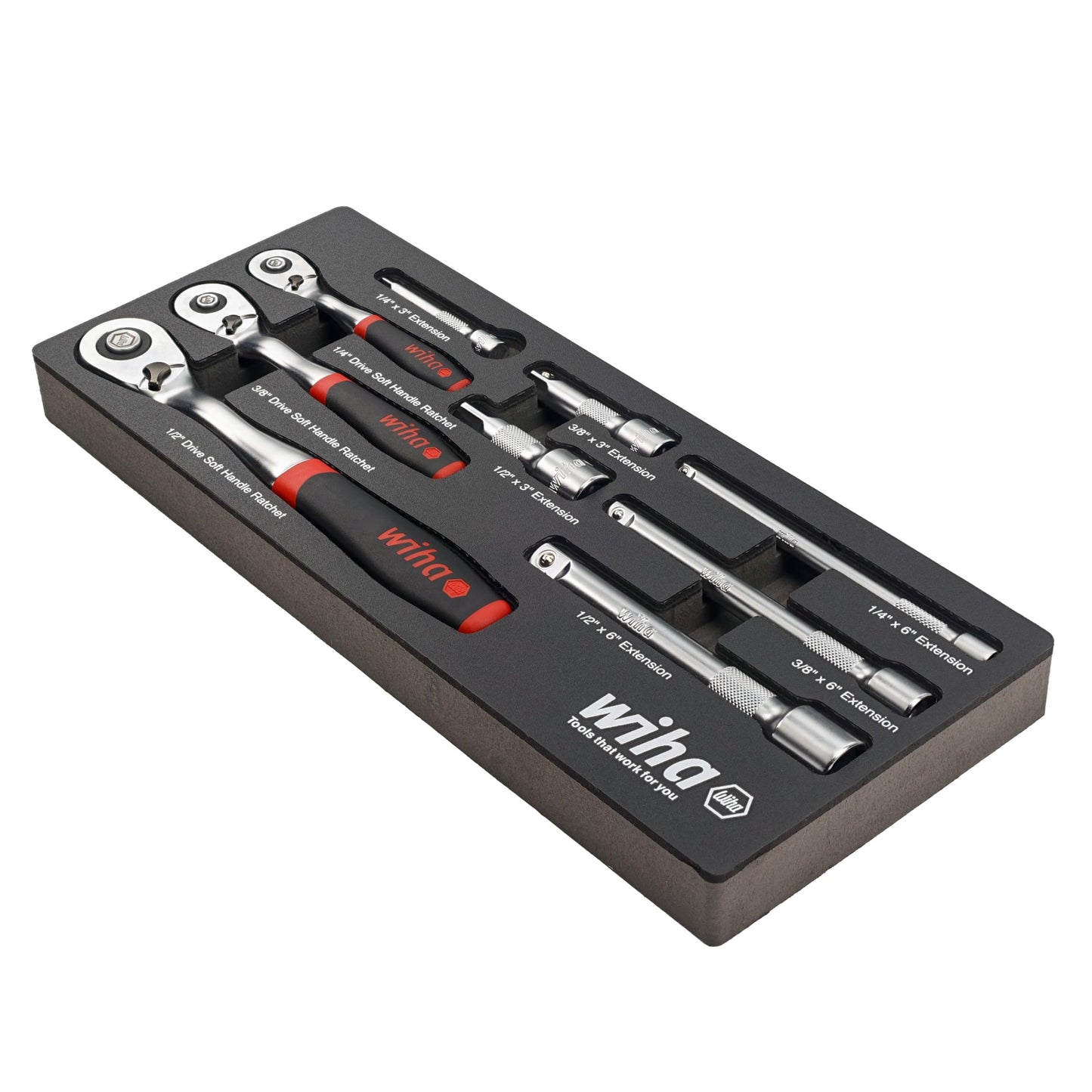 Wiha 33388 9 Piece SoftFinish Ratchet Tray Set