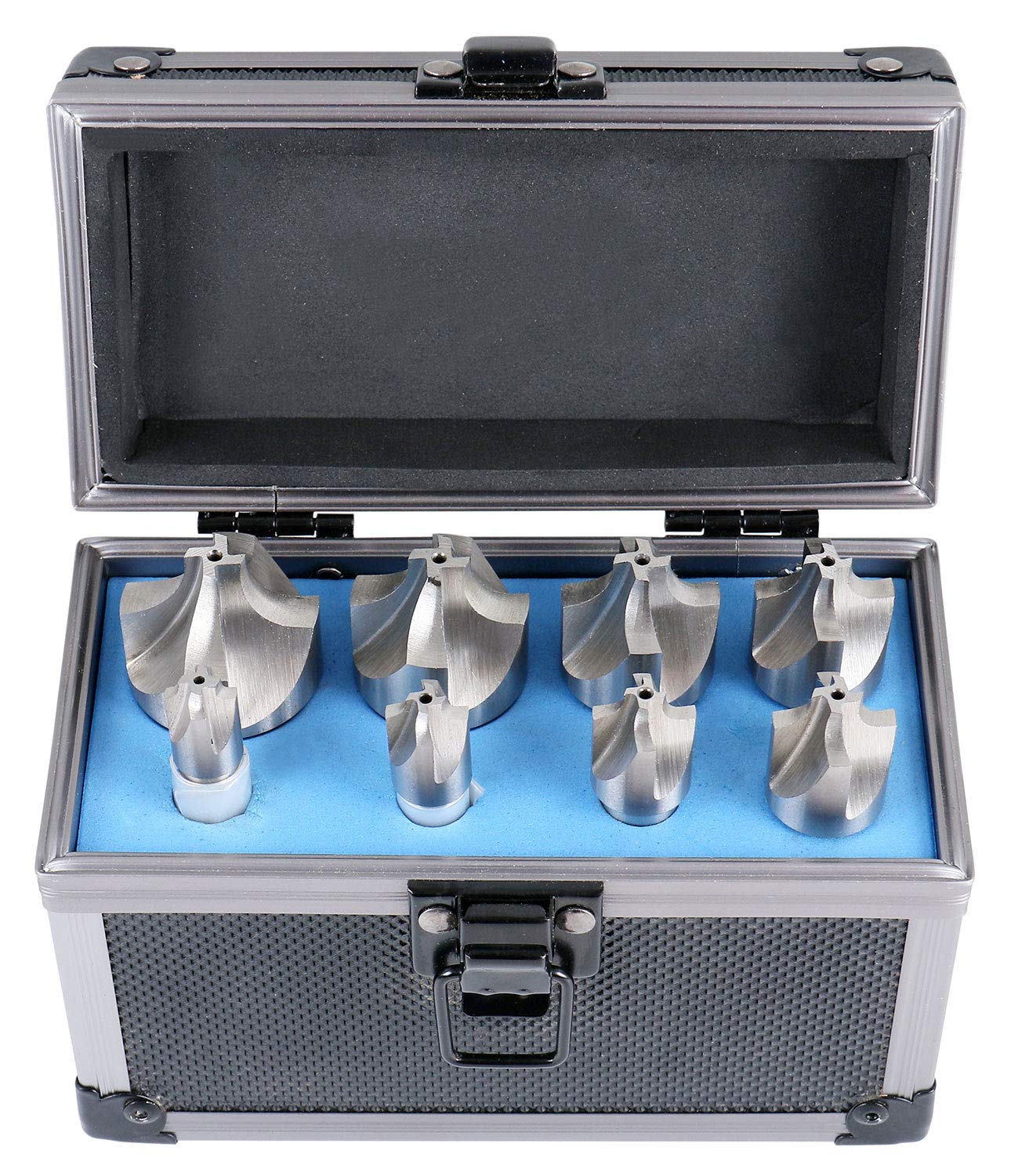 Accusize Industrial Tools H.S.S. Corner Rounding End Mill Set Size from 1/16'' to 3/8'', 8 Pcs, 1011-0008