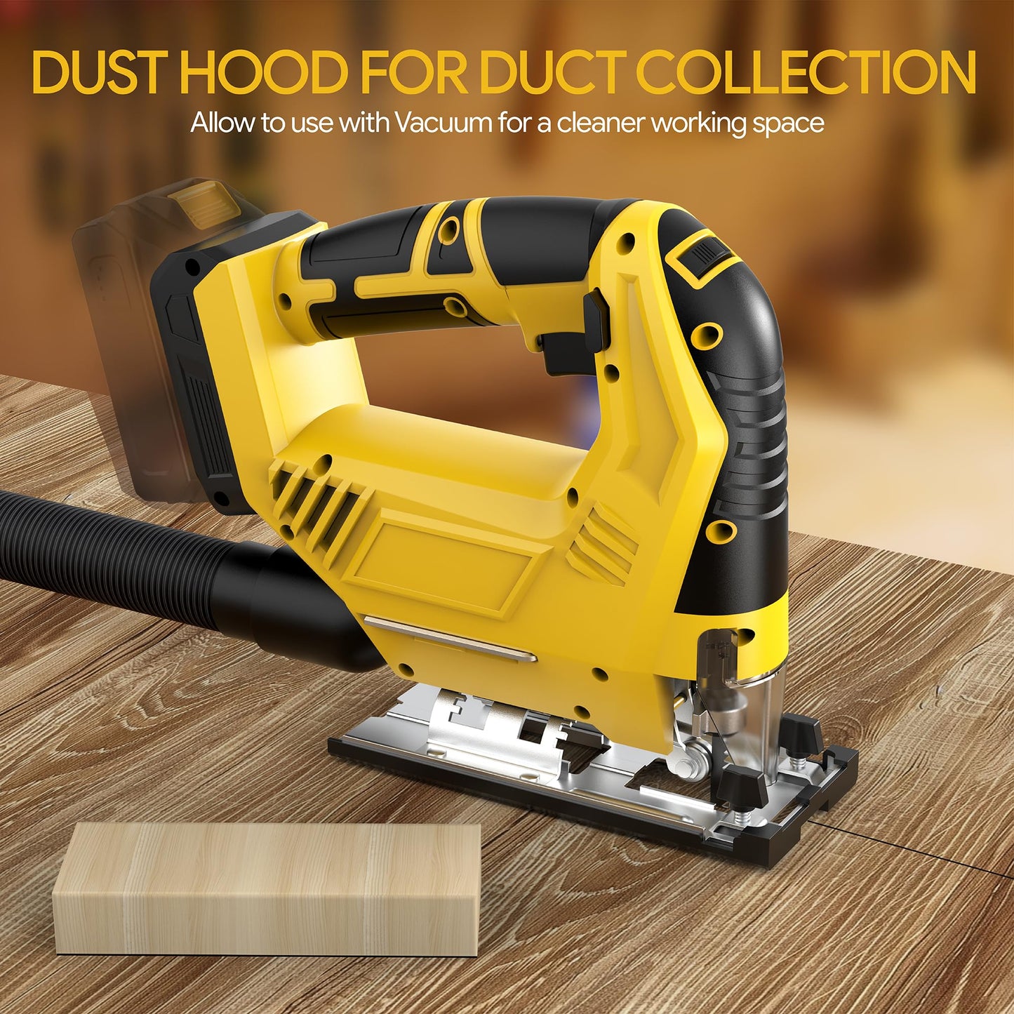 Cordless Jig Saw Compatible with Dewalt 20v Max Battery(No Battery) Brushless Jigsaw, Variable Speed, 45° Beveled Cuts, 3 Orbital Action, with Jigsaw Blades for Straight/Curve/Circle Cutting