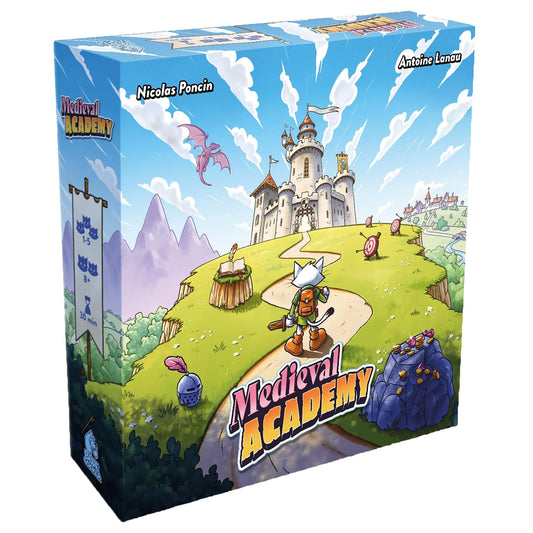 Blue Cocker: Medieval Academy (Second Edition) - Card Drafting, Strategy Board Game, Chivalry, Tournaments & Adventure, Ages 8+, 1-5 Players, 30 Min