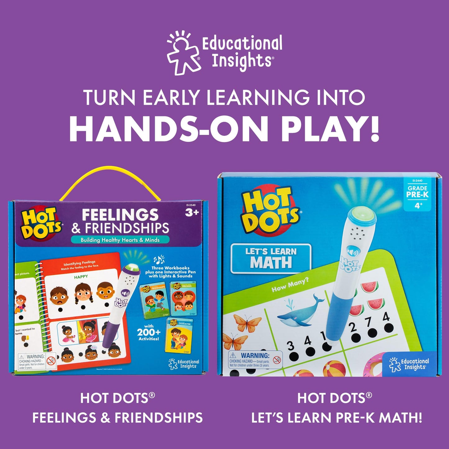 Educational Insights Hot Dots Let's Learn Pre-K Reading - Learn to Read Preschool Workbook with Interactive Pen, Kids Travel Activity, Ages 3+