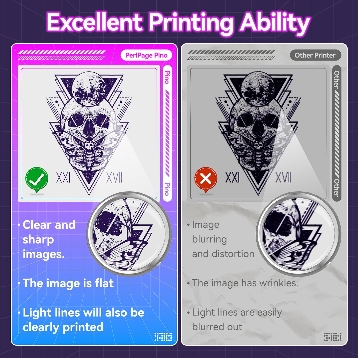 PeriPage Pino Wireless Tattoo Stencil Printer - Portable Thermal Transfer Machine for Pro & Beginner Tattooists, Compatible with Phone, Pad & PC