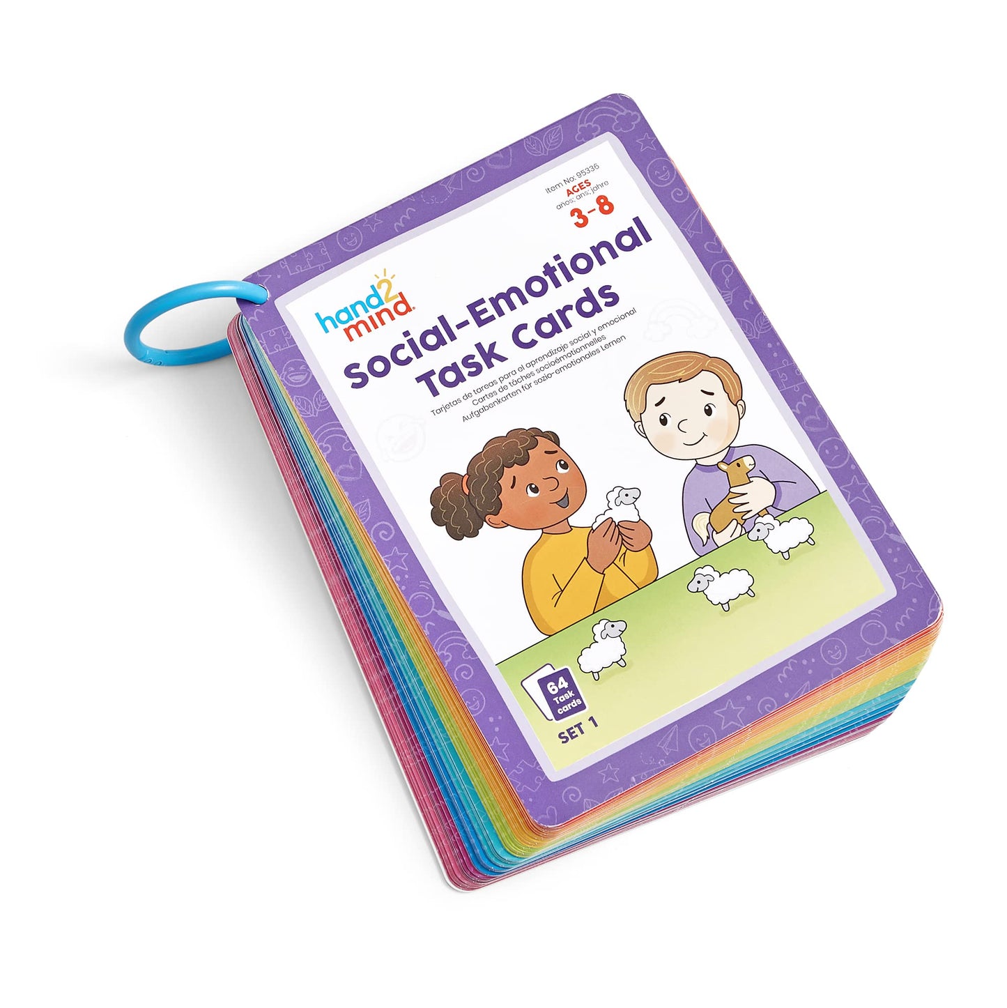 hand2mind Social Emotional Task Cards for Ages 3+, Social Emotional Learning Activities, Calm Down Corner, Play Therapy Toys for Counselors, SEL Games, Preschool Card Games, Feelings Flash Cards