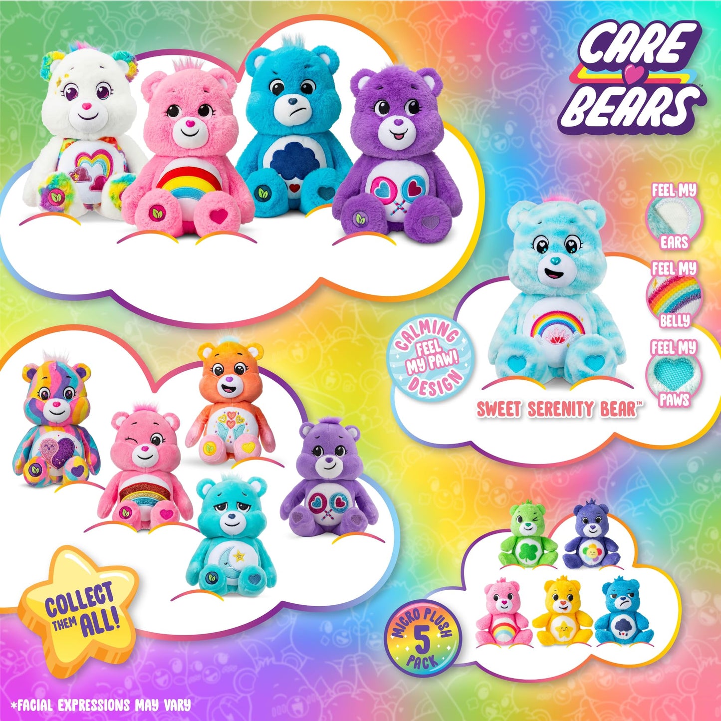 Care Bears Hello Kitty Plush 2-Pack Hello Kitty as Funshine Bear & My Melody as Share Bear