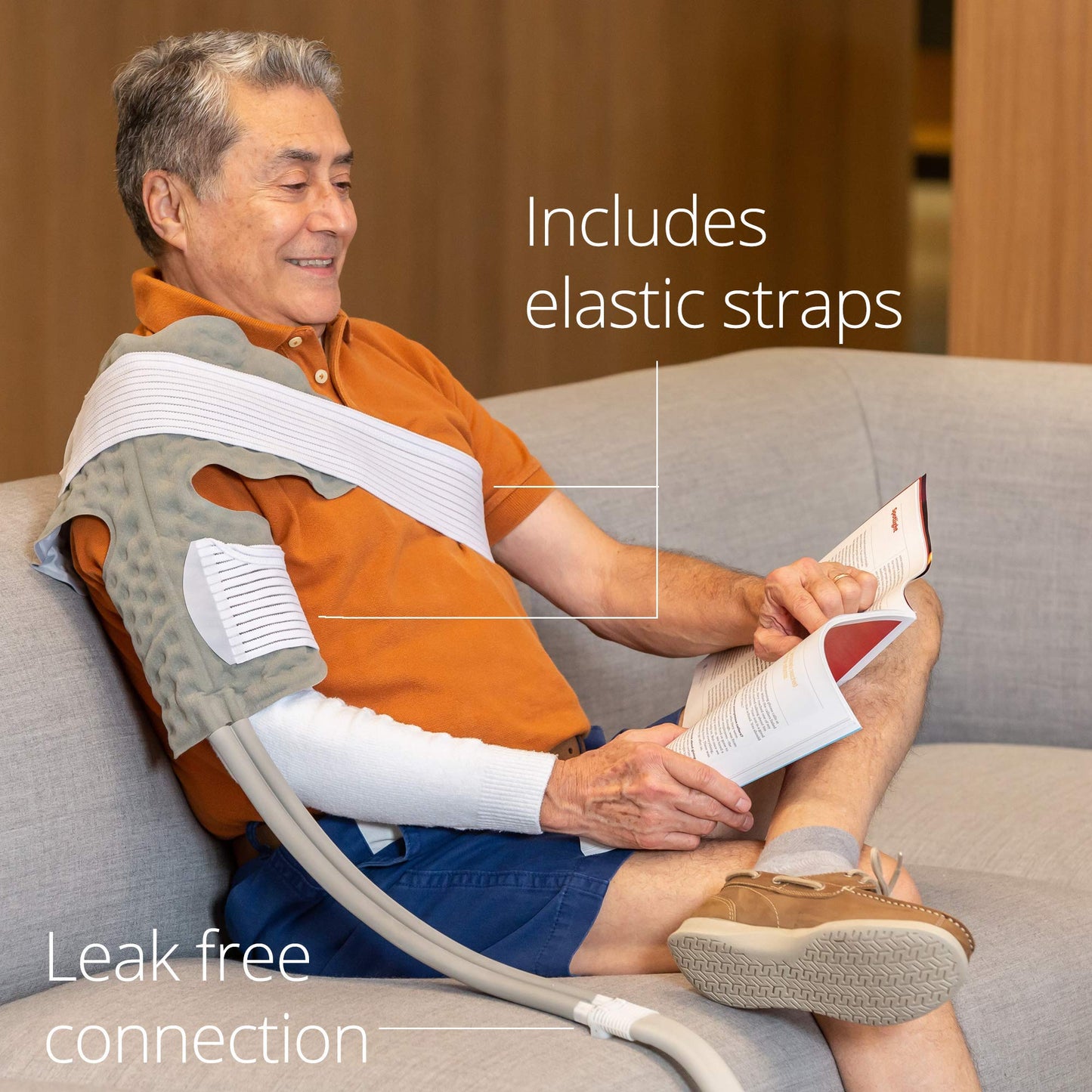 Ossur Cold Rush Cold Therapy Shoulder Pad | Ergonomic Shoulder Ice Pack Wrap for Post-Operative Pain and Swelling | Shoulder Pads with Hose Connectors and Elastic Straps (Large)
