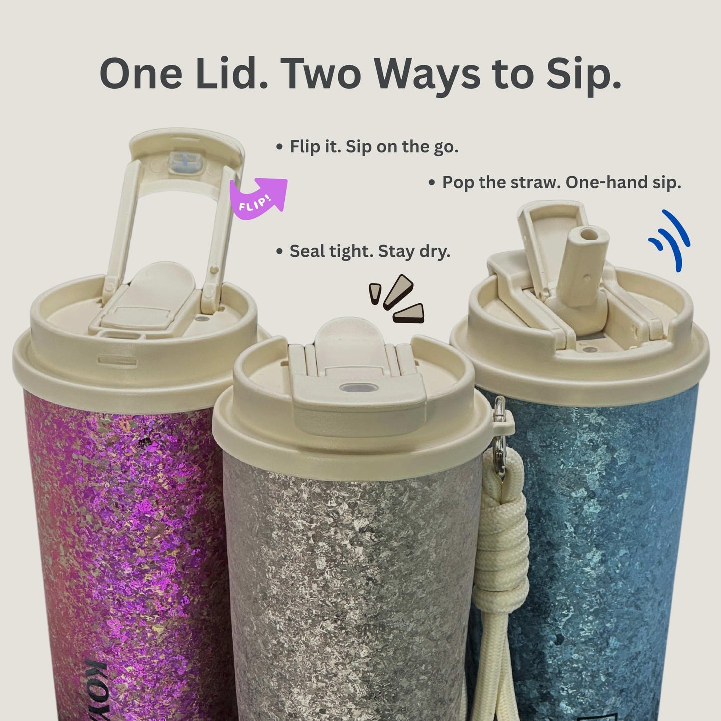 KOYASU 16oz Whole-Body Titanium Travel Mug – Vacuum Insulated, Lightweight, Leak-Proof, BPA-Free – Coffee Cup for Office, Commute, Home Desk, School or Work – Durable, Healthy, Everyday Use