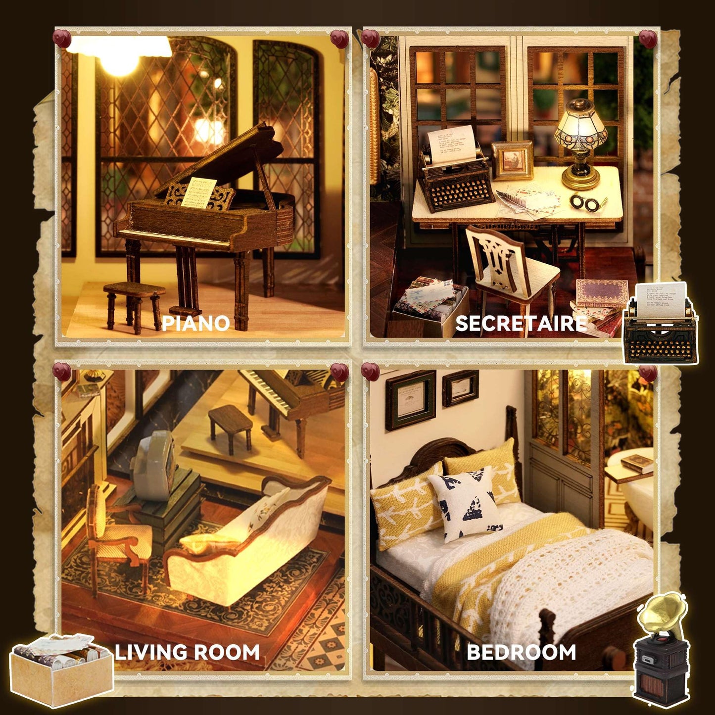 Flever Dollhouse Miniature DIY House Kit Creative Room with Furniture for Romantic Artwork Gift (Time Impression)