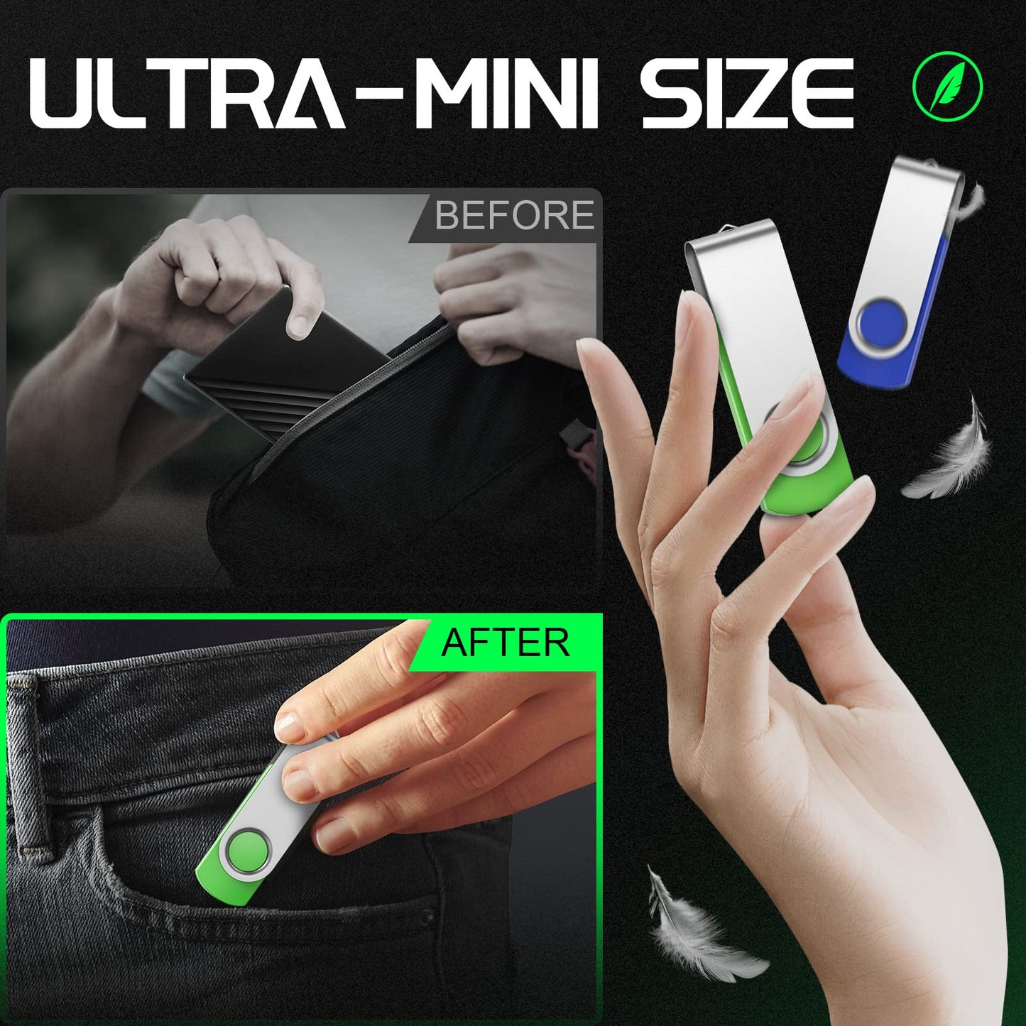 64GB Flash Drive 10 Pack USB Flash Drives Thumb Drive High Capacity USB 2.0 Memory Stick 64 GB Jump Drive Pen Drive Zip Drive High Speed for Data Storage