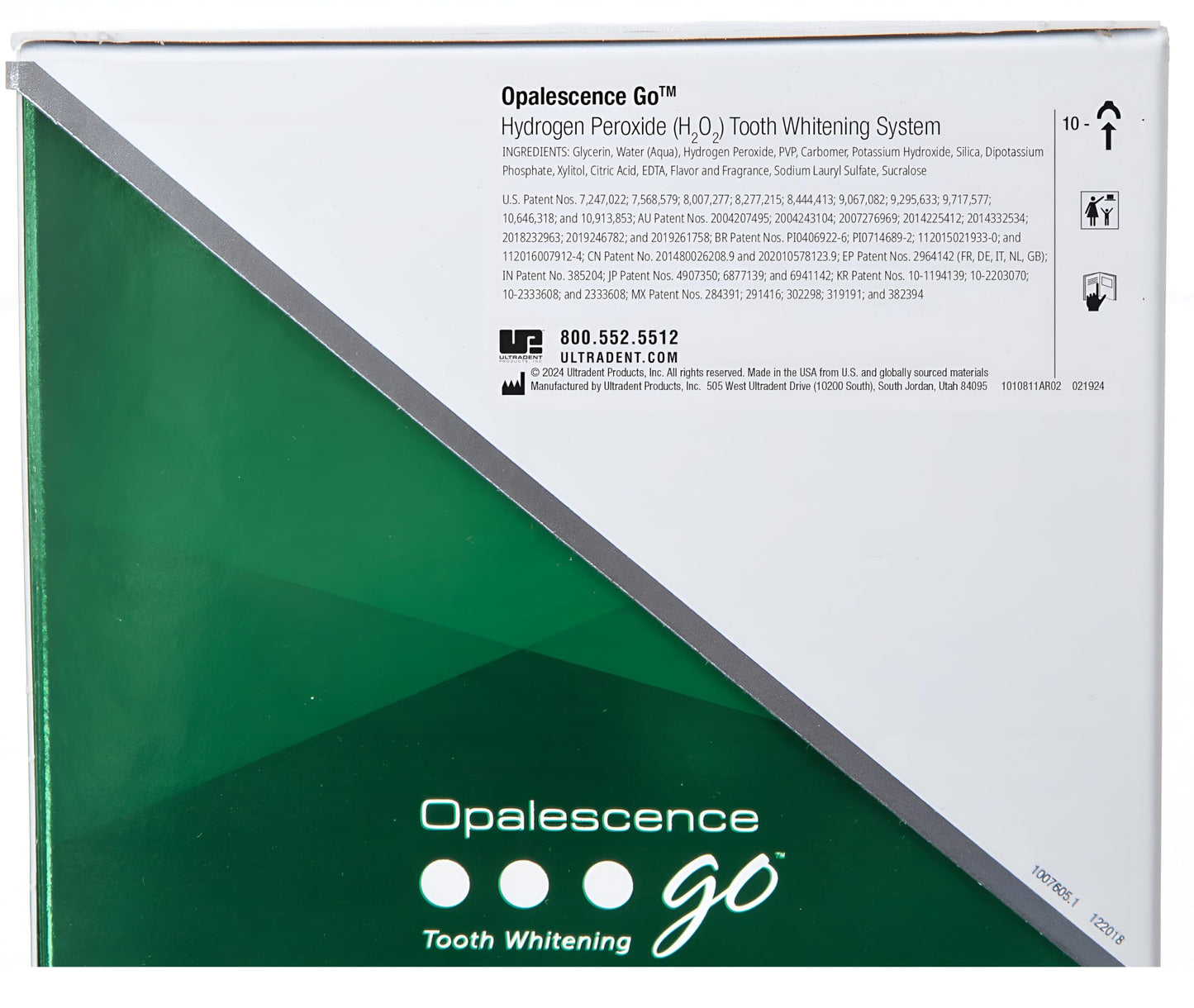 Opalescence Go - Prefilled Teeth Whitening Trays - Original 15% - 4 Treatments (2 Packs) - Hydrogen Peroxide with PF - Cool Mint - Made by Ultradent. 4648-2