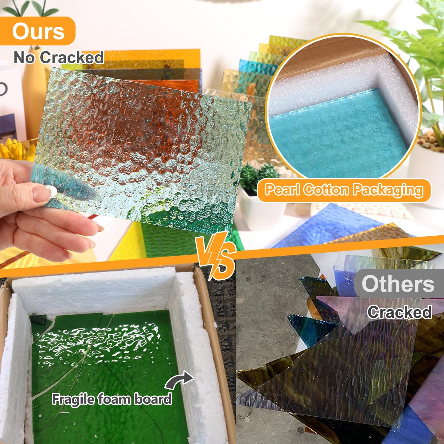 Adrattnay 30Pcs Stained Glass Sheets 4 x 6in, Translucent Stained Glass Sheets 1/8in with Ripple Texture, 3mm Colored Glass Sheets for Mosaic Glass Tiles Projects Cathedral Window Art Glass Crafts