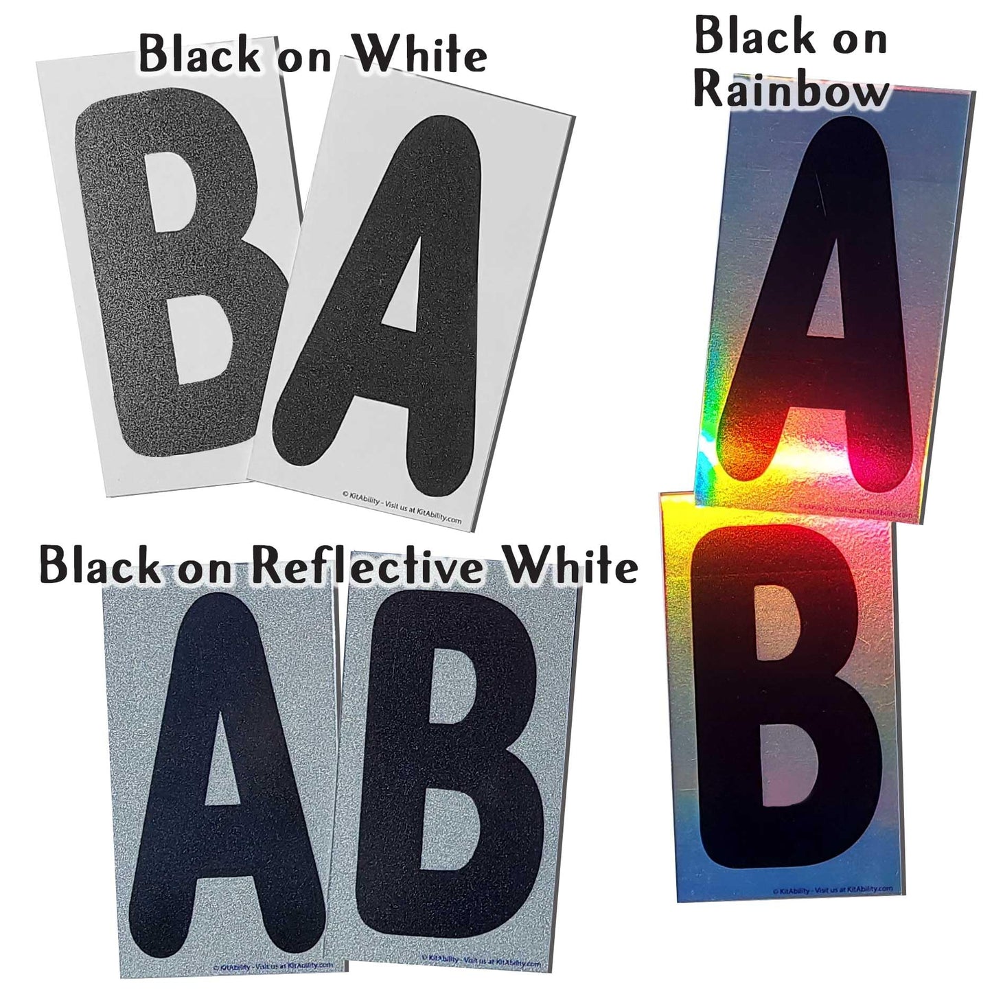 KitAbility Replacement Letters for White Message Board Sidewalk Signs with 4 Inch Tracks, 3 of Each Letter A to Z, Black on White Background