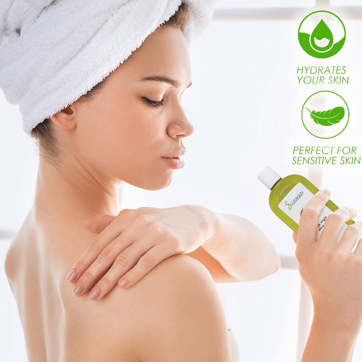 Soapeauty Extra Virgin Olive Oil | 100% Pure & Natural Unrefined Cold-Pressed Carrier Oil | Massage & Body Oil | for Skin, Face, Hair, and Soap Making | Carrier for Essential Oils | 7 lb