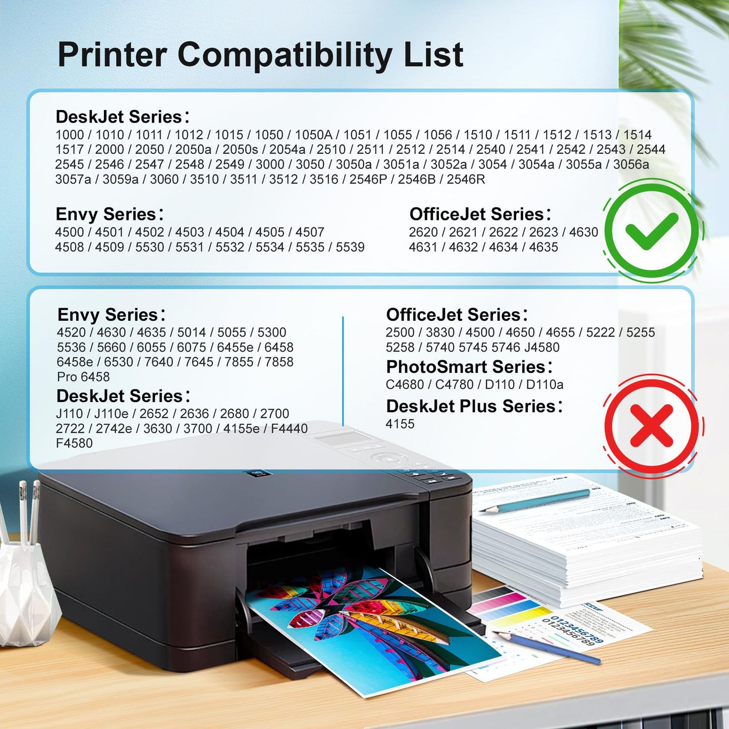 Adoccur Remanufactured Ink Cartridge Replacement for HP Ink 61 61XL Ink Works with HP Envy 4500 5530 5534 4502 Deskjet 1000 1010 2540 3000 3510 Officejet 4630 4635 Printer (1 Black, 1 Tri-Color)