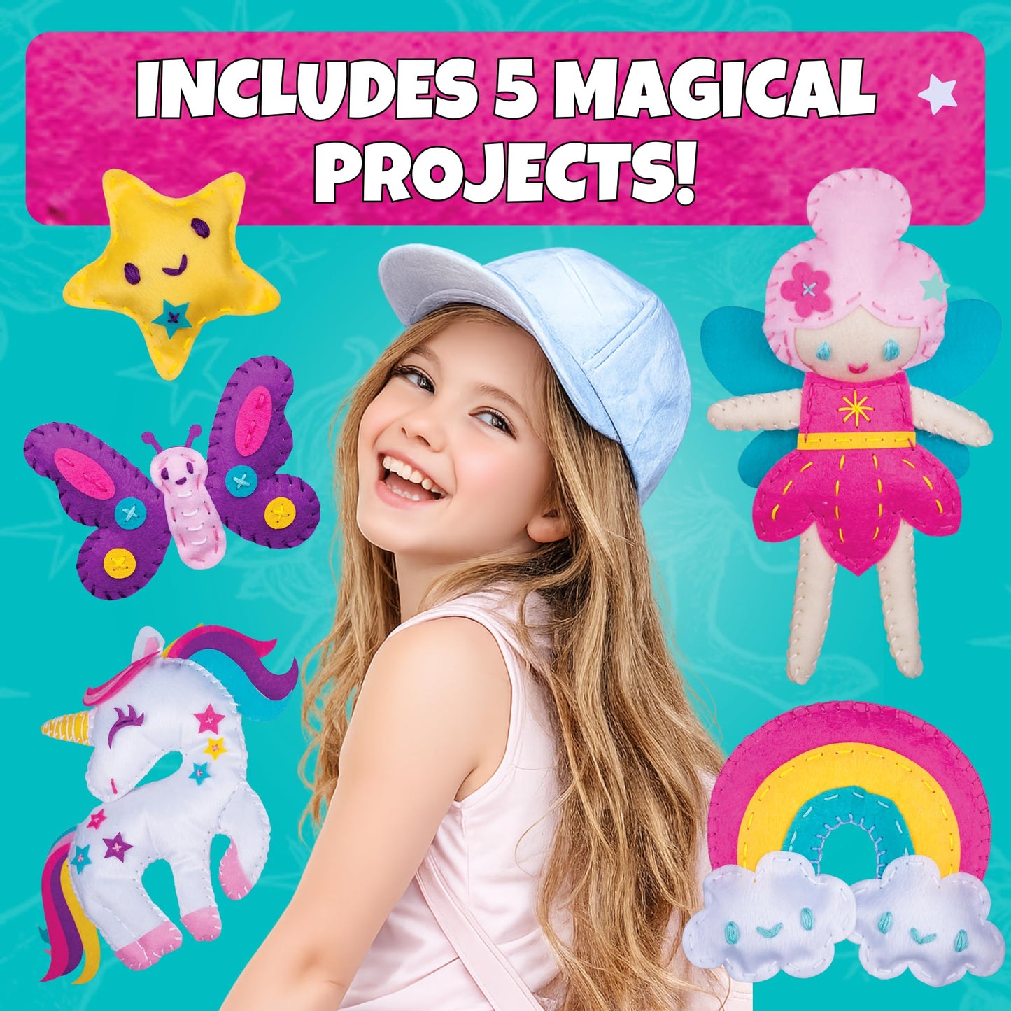 Sewing Kit for Kids - Unicorn Wonderland Learn to Sew Magical Projects - Beginner Sewing Kit for Girls 7 8 9 10 11 12 yrs - Sewing Kits for Kids with Instructions and Sewing Supplies