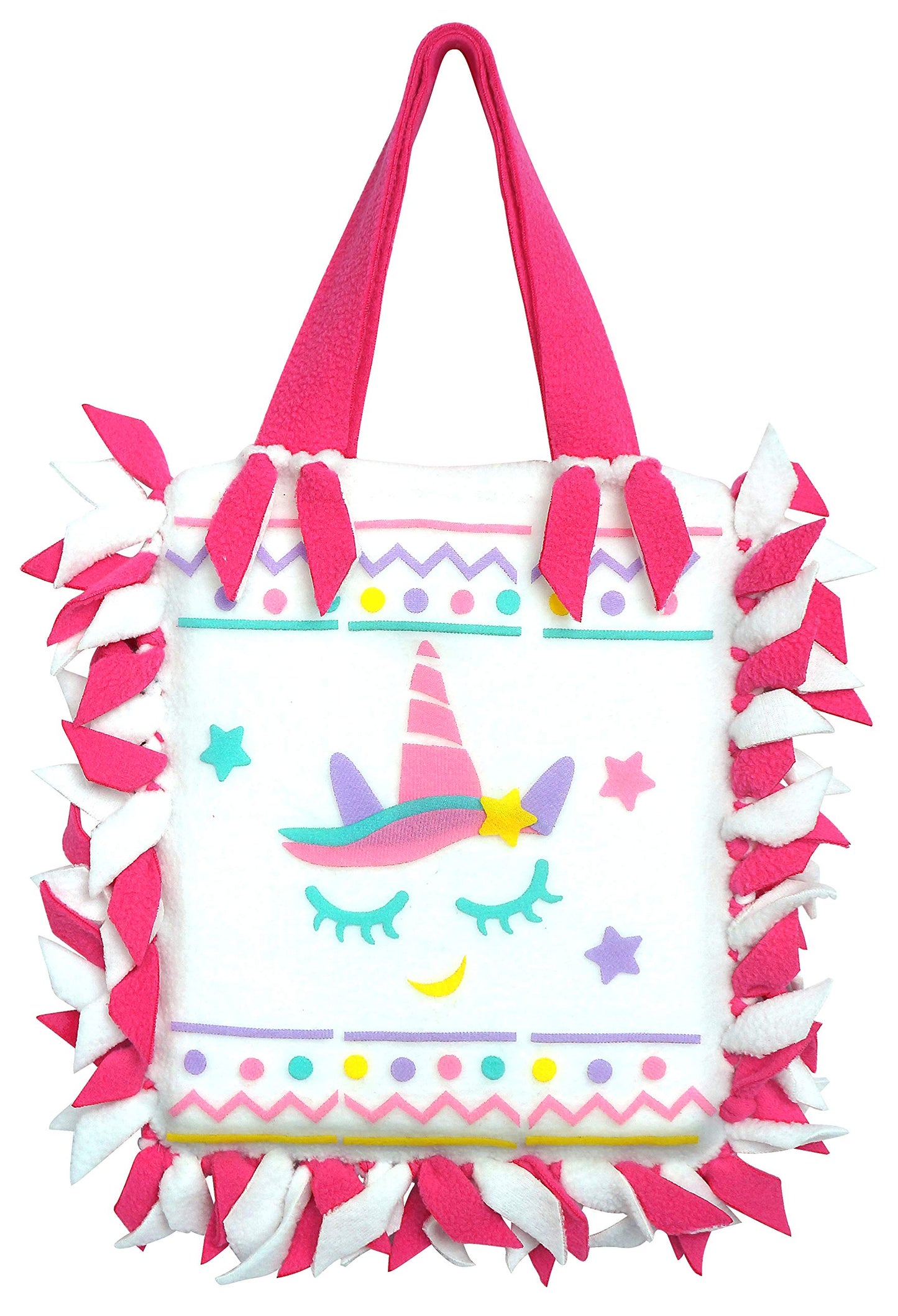 C.S. Kids Easy-to-Knot Unicorn Themed 3 in 1 DIY Kit | Fun DIY Arts and Craft Gifts Make Your Own for Kids | Educational Guides to Create Knotted Tote Bag, Pillow and Banner