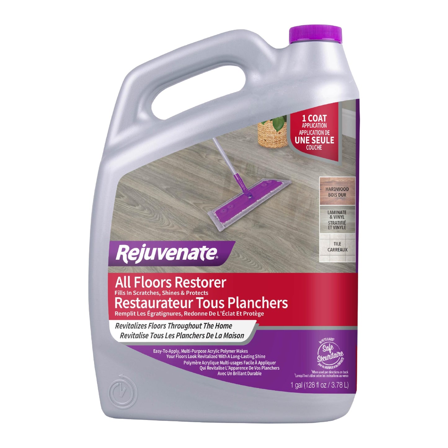 Rejuvenate All Floors Restorer and Polish Fills in Scratches Protects & Restores Shine No Sanding Required