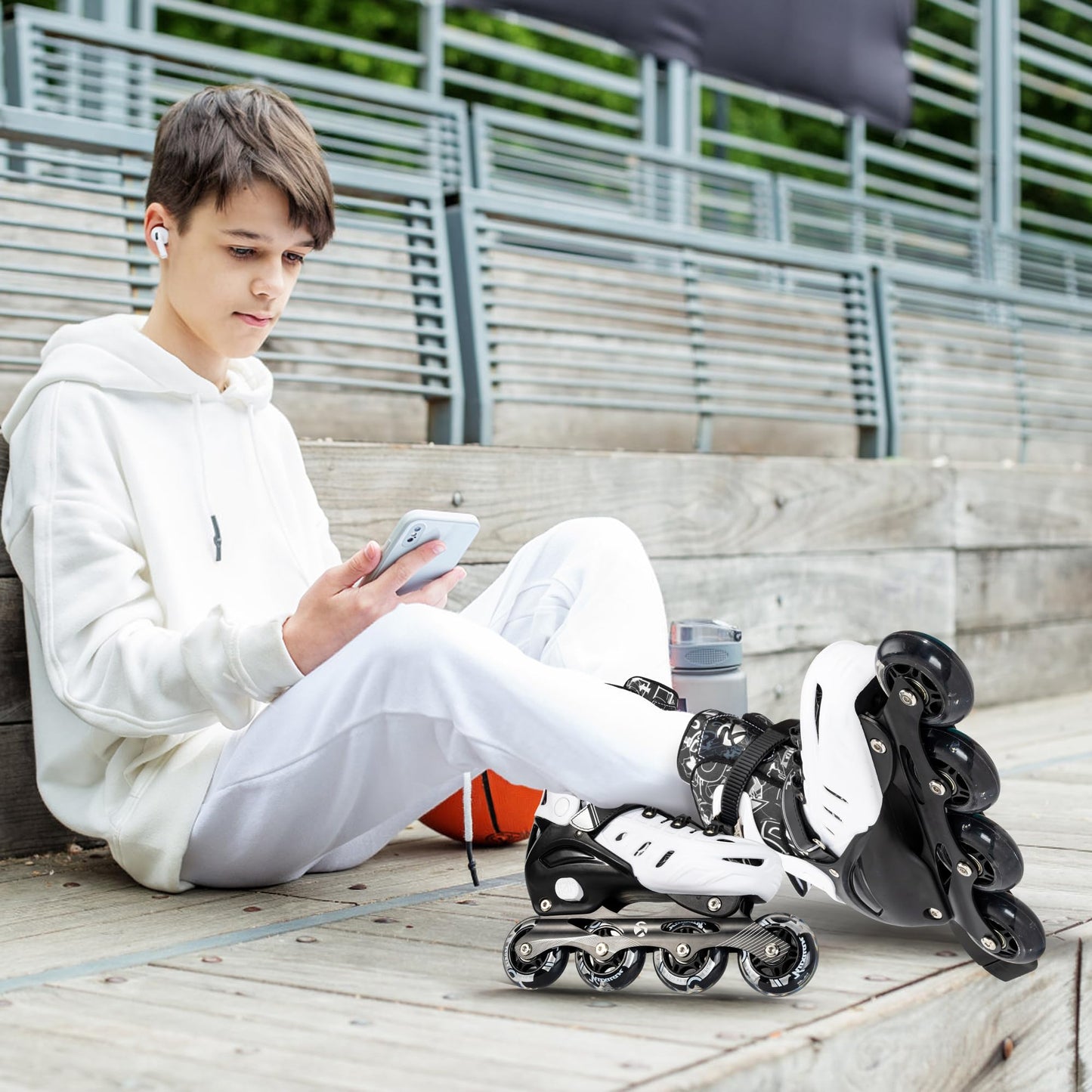 Inline Skates for Kids Adjustable Fun Illuminating Skates Girls Boys Ages 8-12 Patines para Niños Niñas Outdoor