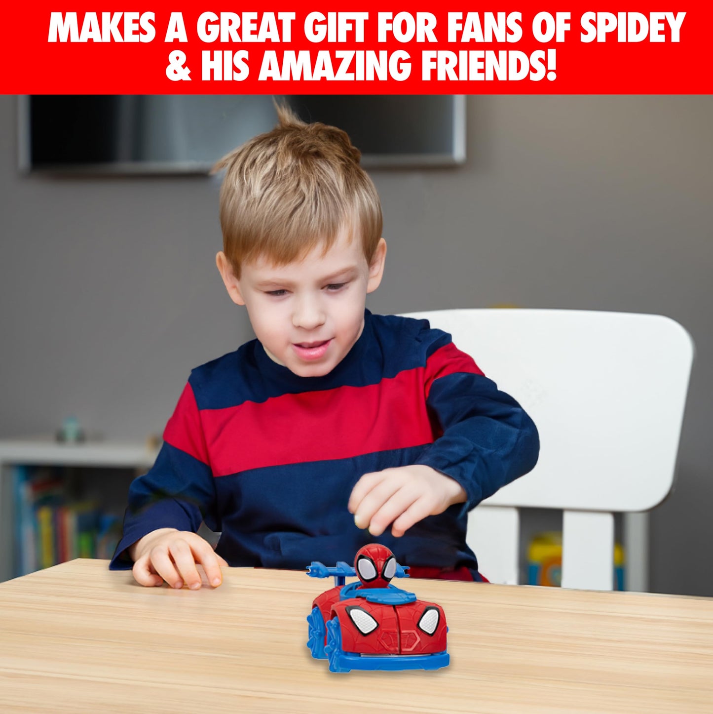 Marvel Spidey & His Amazing Friends Web Dart Zoomers 3-Pack Set - Spiderman, Miles Morales & Gwen Stacy - Officially Licensed - Vehicle Car Set - Spiderverse Gift for Kids, Boys & Girls