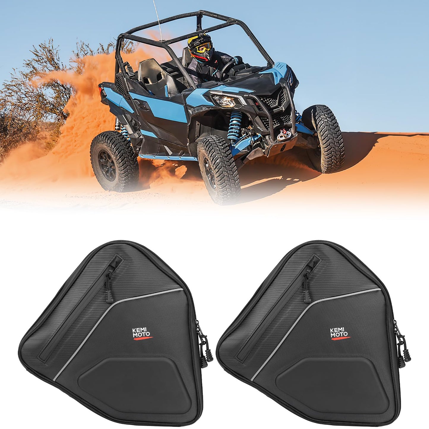 KEMIMOTO Door Bags EVA Water-resistant Door Storage with Padding Compatible with 2017-2025 Can-Am Maverick Sport with Stock Doors/Maverick Trail Equiped with the Sport Half Doors