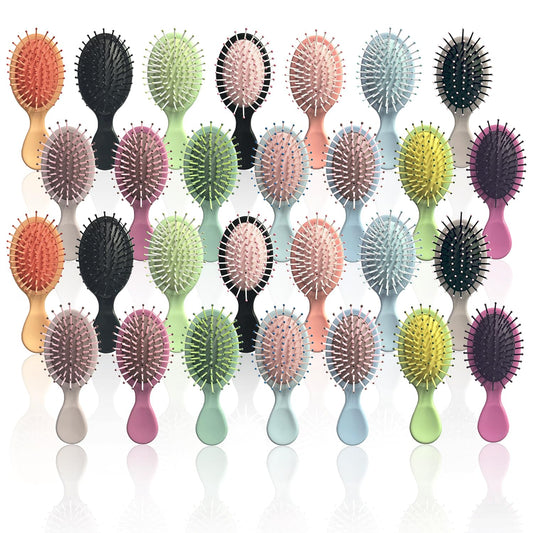56 Pieces Mini Wet Hair Brush Bulk Small Pocket Hair Brush Set Travel Detangler Hair Brush Mini Soft Bristles Detangling Brush for Most Hair Type Wet Dry Hair, Multicolor