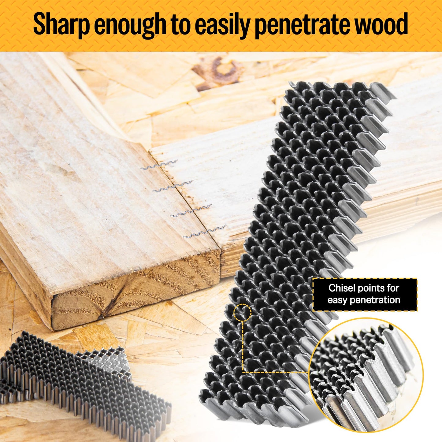 meite Corrugated Fasteners MC114 25 Gauge 1-Inch Crown 1/4-Inch Length Staples Corrugated W Fasteners for Pneumatic Corrugated Tools, for Woodworking Projects (2,000 Counts/Box)