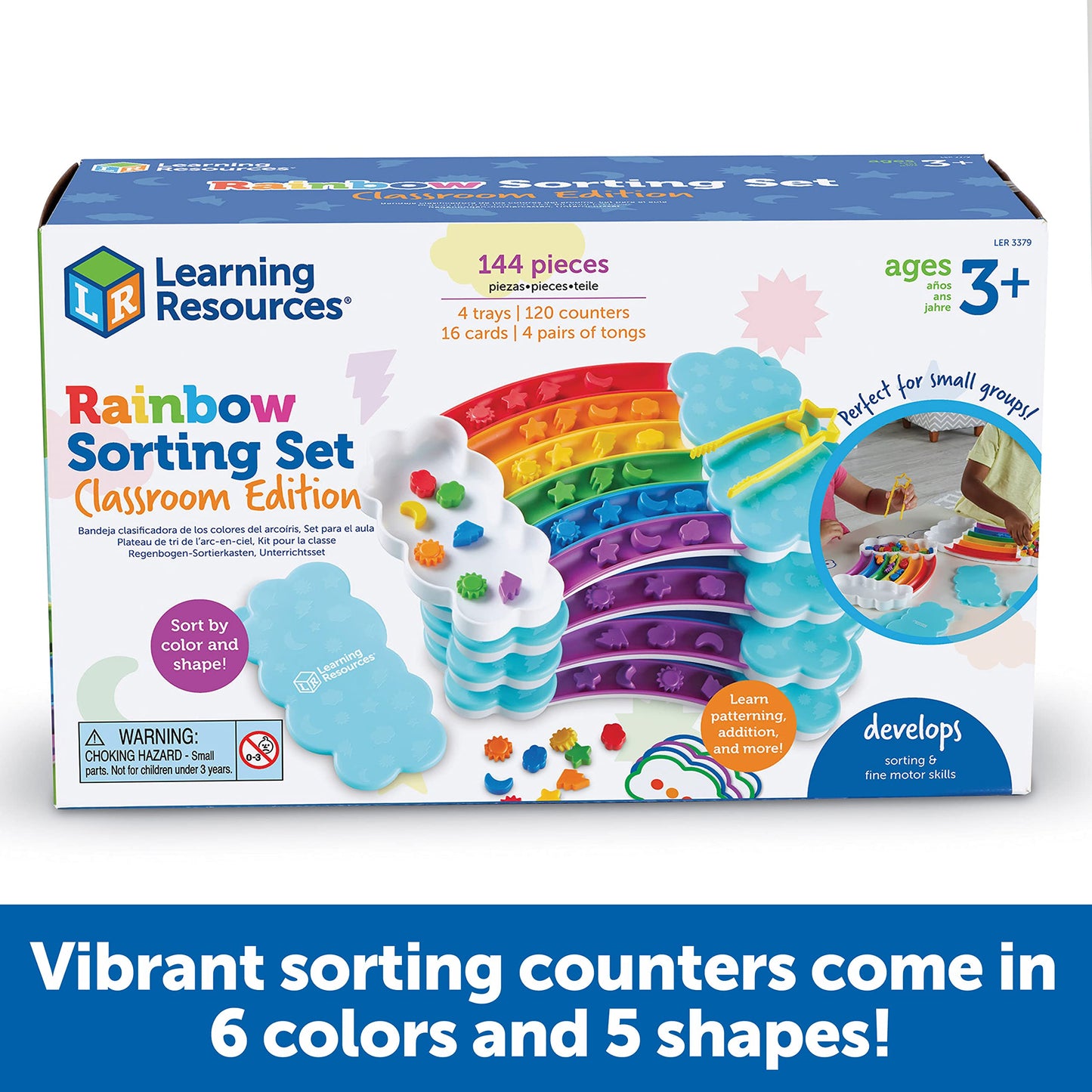 Learning Resources Rainbow Sorting Set Classroom Edition, Toddler Learning Toys, Baby Toddler Toys, Learning & Education Toys, 144 Pieces Ages 3+
