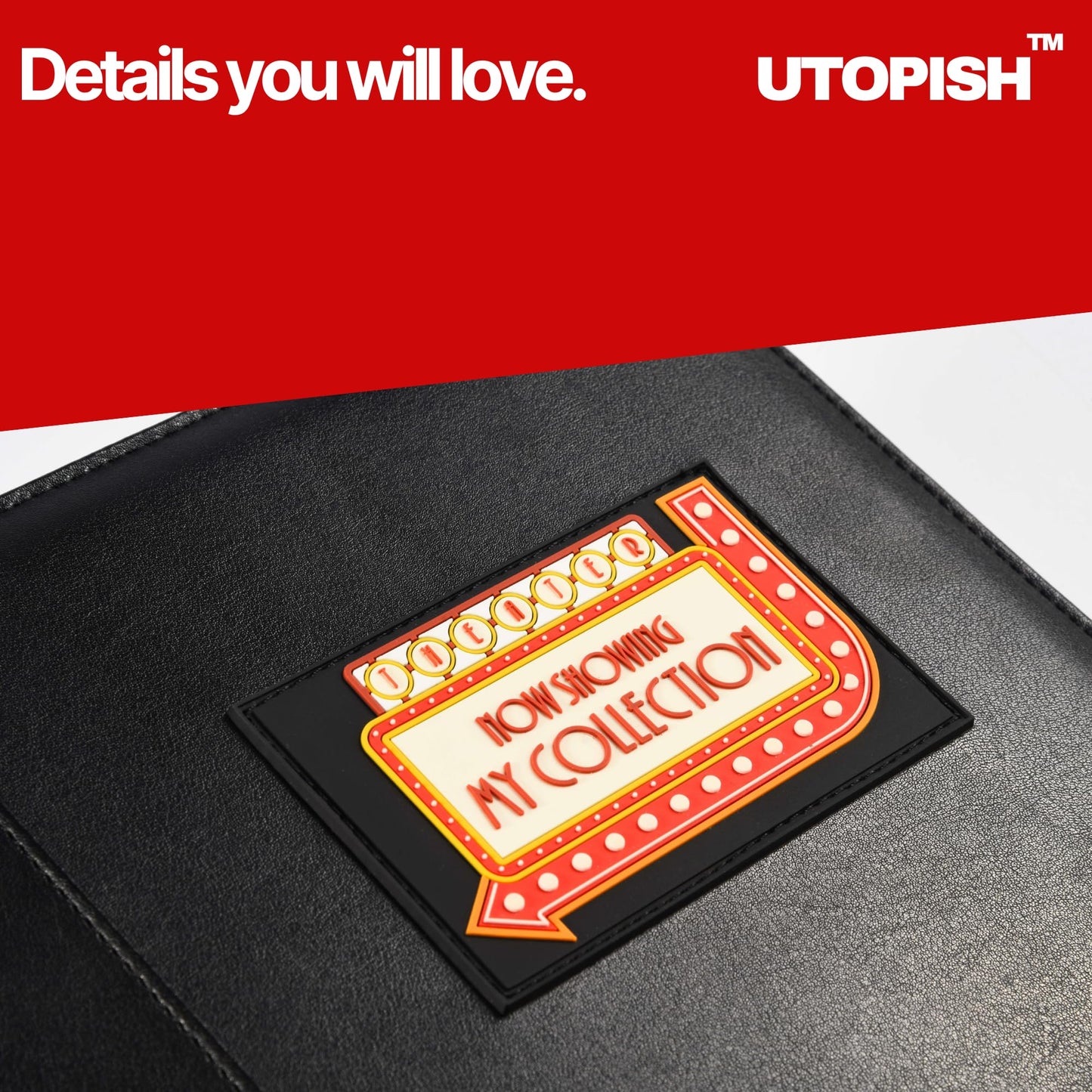 UTOPISH Show-Bill Binder with Sleeves - 2-Pack of Large 4” Theater Program Holders with 70 Sheet Protectors and Numbering Stickers Included - Broadway Gift with Full-Color Logo and Numbering Panel (2)