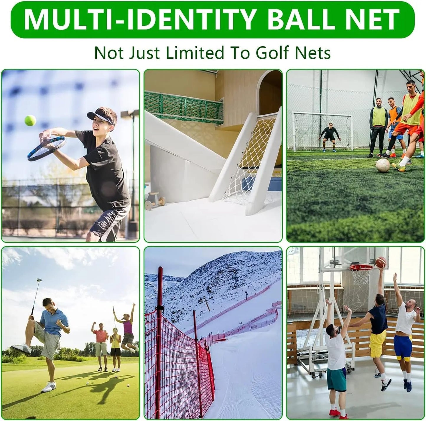 Climbing Cargo Net for Kids Outdoor Balcony Safety Rope Netting Playground Stairway Railing Children Pets Toys Knotless Sports Netting Colorful Stair Home School Play Fence Protection Net3.3X16FT
